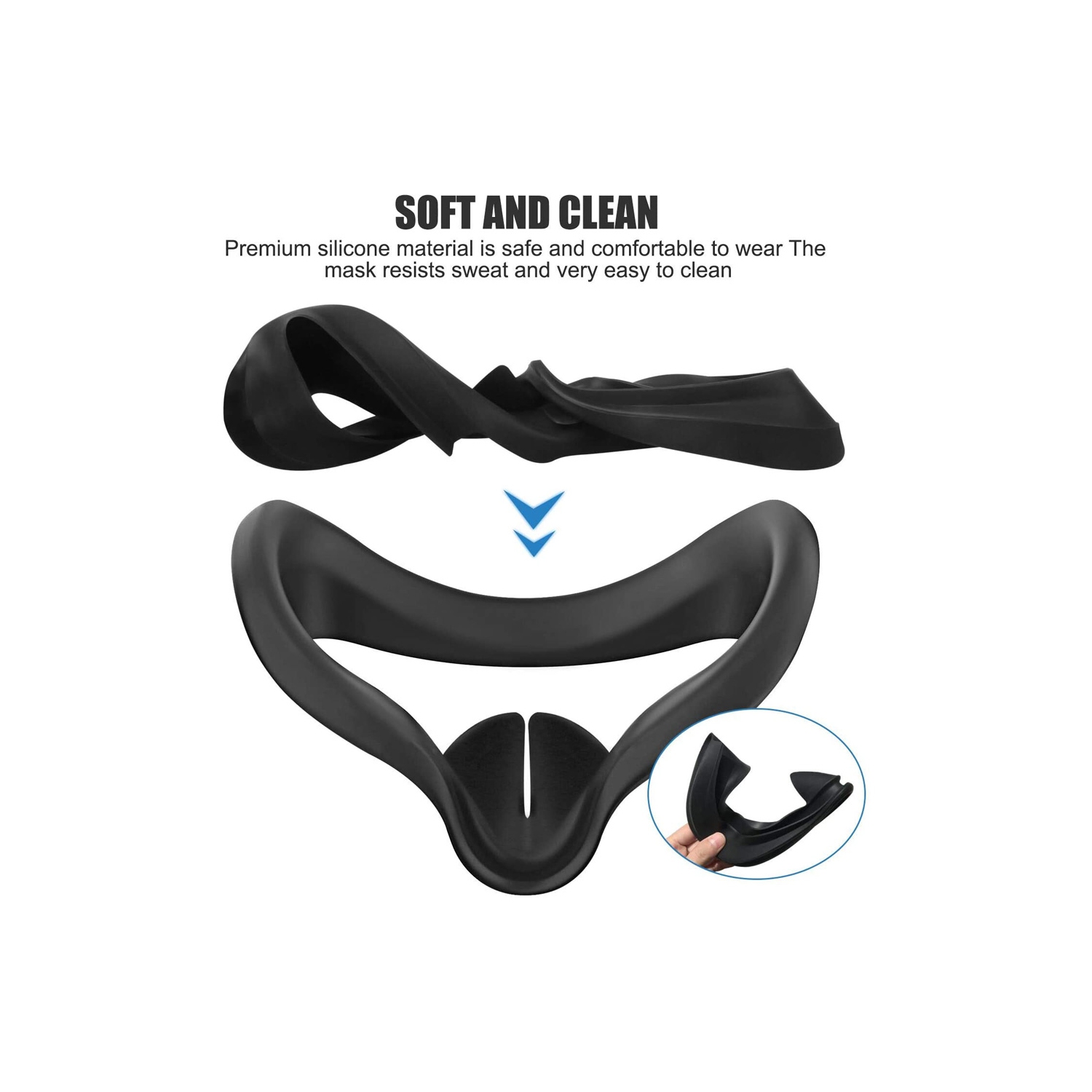 VR Face Silicone Cover Mask pour Oculus Quest 2 Headset Face Pad Coussin Anti-Sueur Anti-buée Oculus Quest 2 Accessoires - axGear