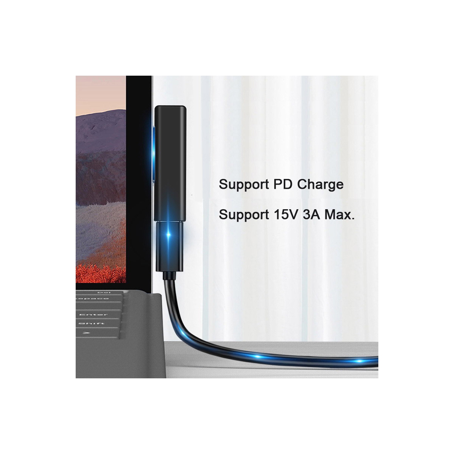 DC 15V Type-C USB-C Female to Surface Pro7 Pro6 Pro5 Pro4 Pro X Go Book Charge Adapter - axGear