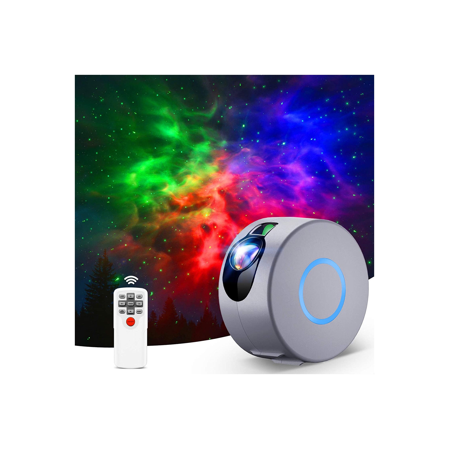 Star Night Light Projector with Remote Control LED Nebula Galaxy Projector for Baby Adults Bedroom/Theater/Game Rooms/Party Grey - axGear