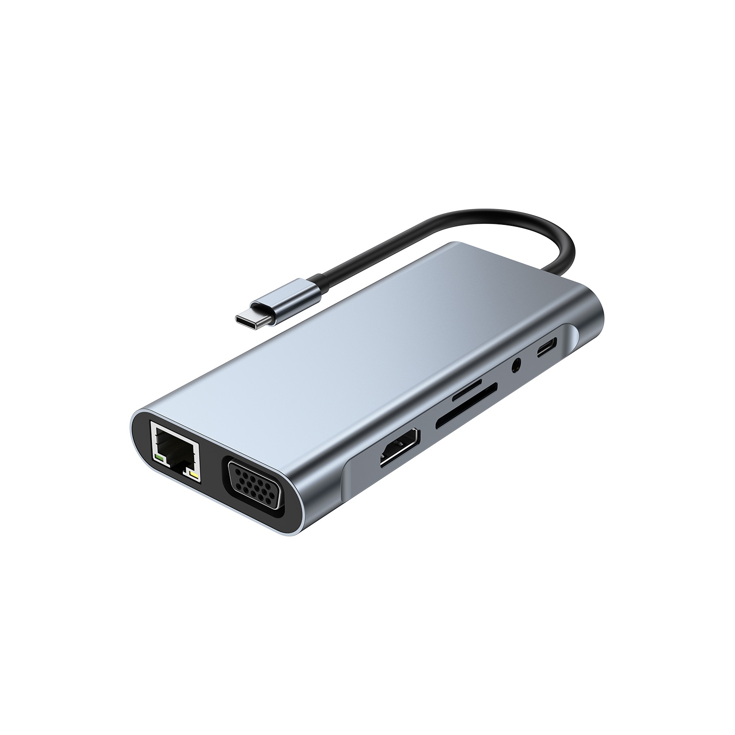 11-in-1 USB C Hub 4K USB C to HDMI Adapter SD/MicroSD Card Reader 4 USB 3.0 Ports with 87W PD Charging Port - axGear