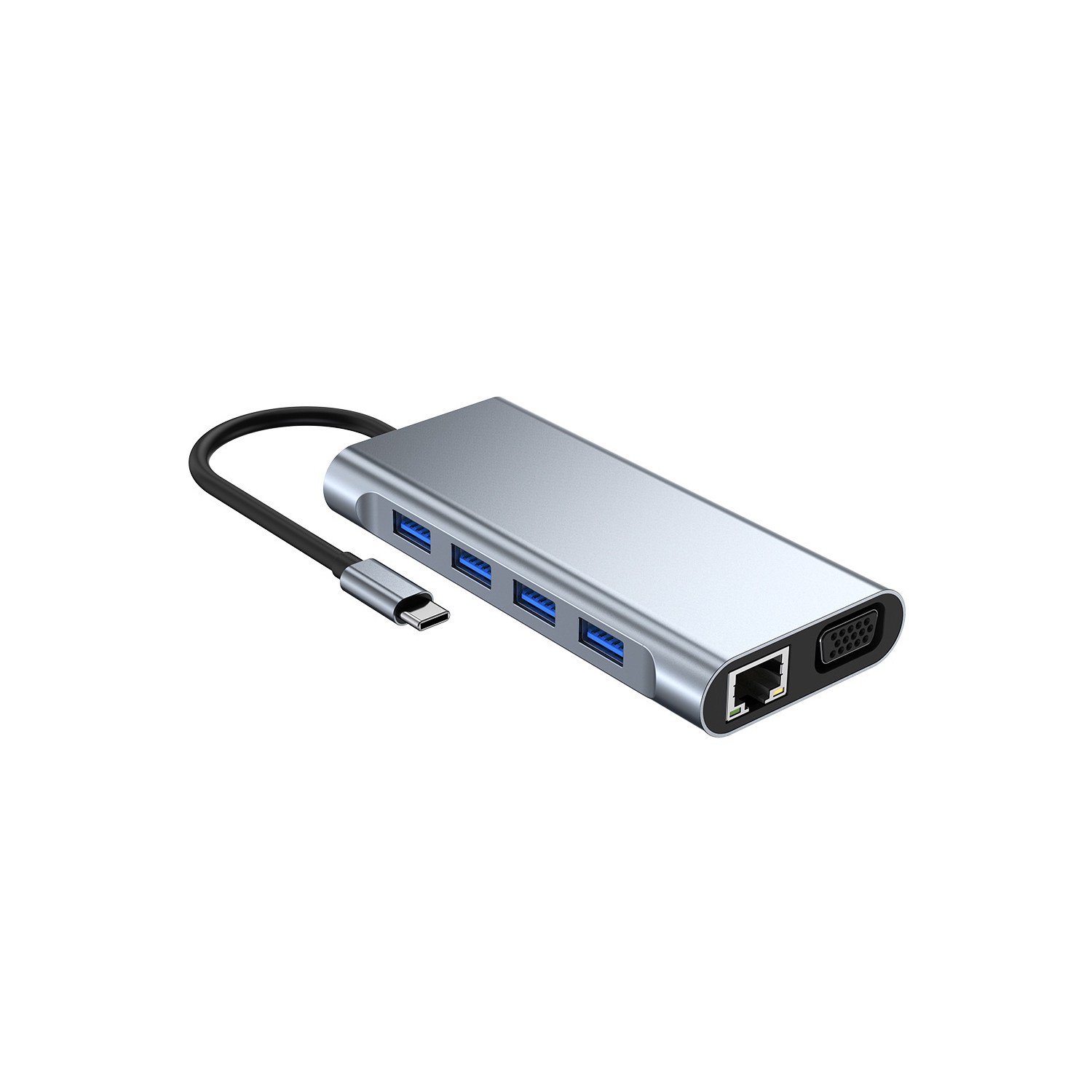 11-in-1 USB C Hub 4K USB C to HDMI Adapter SD/MicroSD Card Reader 4 USB 3.0 Ports with 87W PD Charging Port - axGear