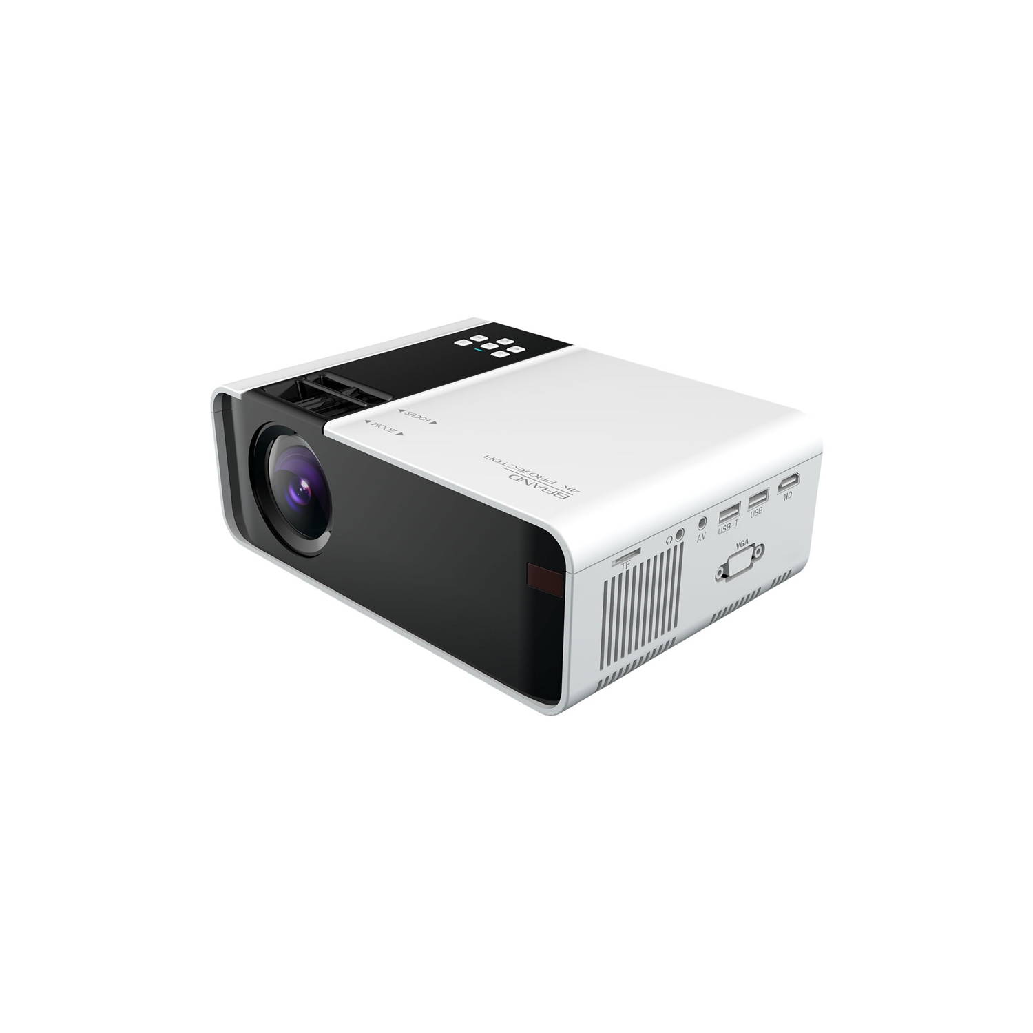 Mini projecteur 1080P HD pris en charge Projecteur vidéo portable 4500 Lux compatible avec TV Stick, HDMI, USB, AV, DVD - axGear