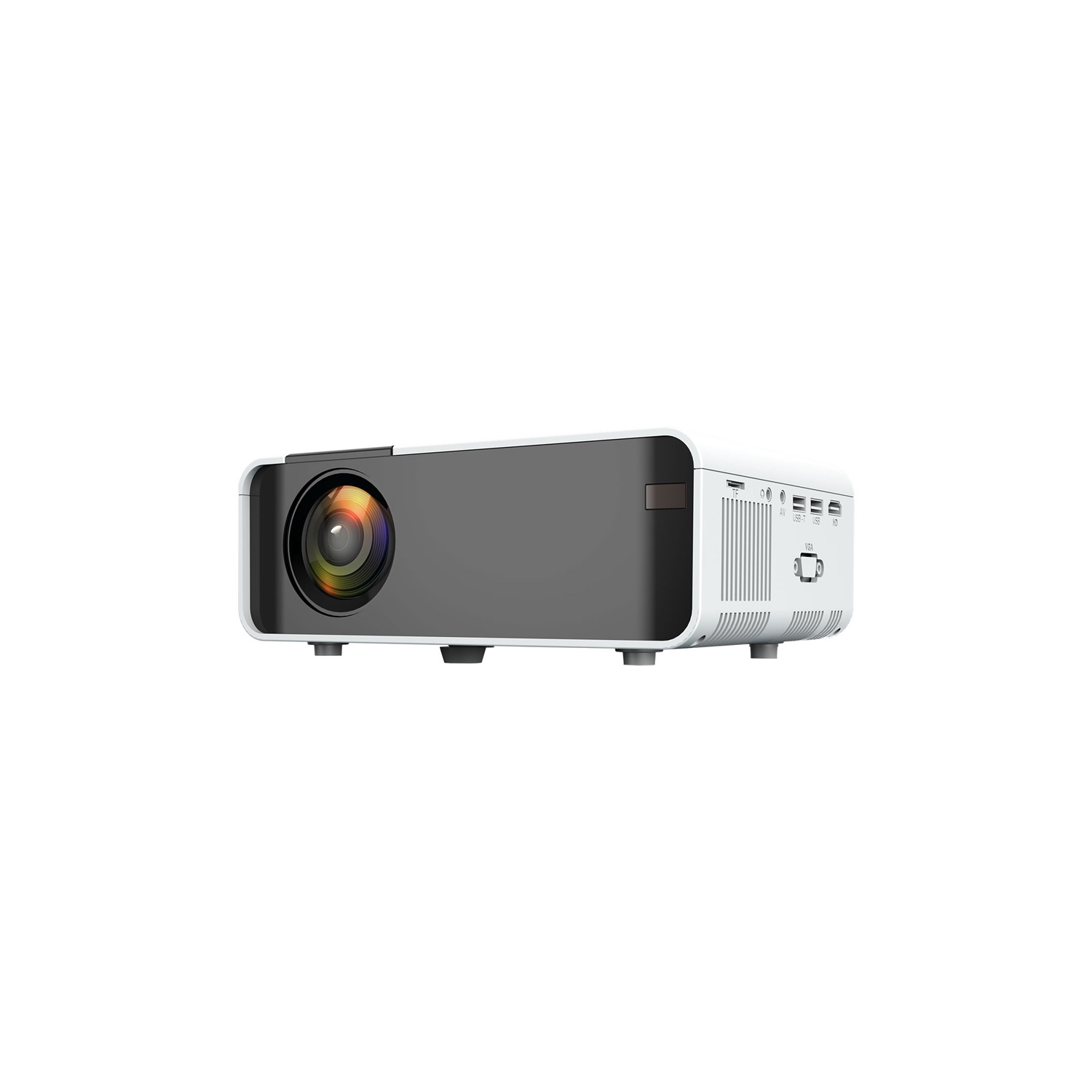 Mini projecteur 1080P HD pris en charge Projecteur vidéo portable 4500 Lux compatible avec TV Stick, HDMI, USB, AV, DVD - axGear
