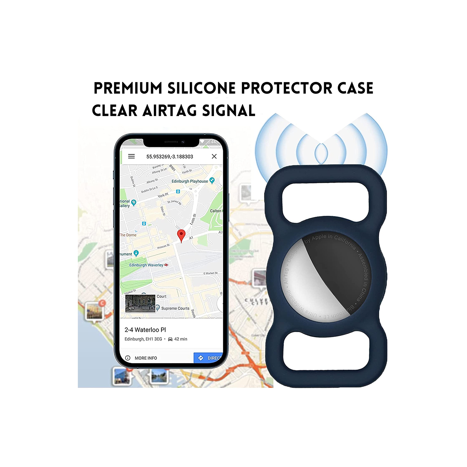 [4 Pack] Silicon AirTag Case Compatible with AirTag 2021, Air Tag Protective Holder for Dog, Cat, Pet Collar Loop Holder, Safety Anti-Lost,