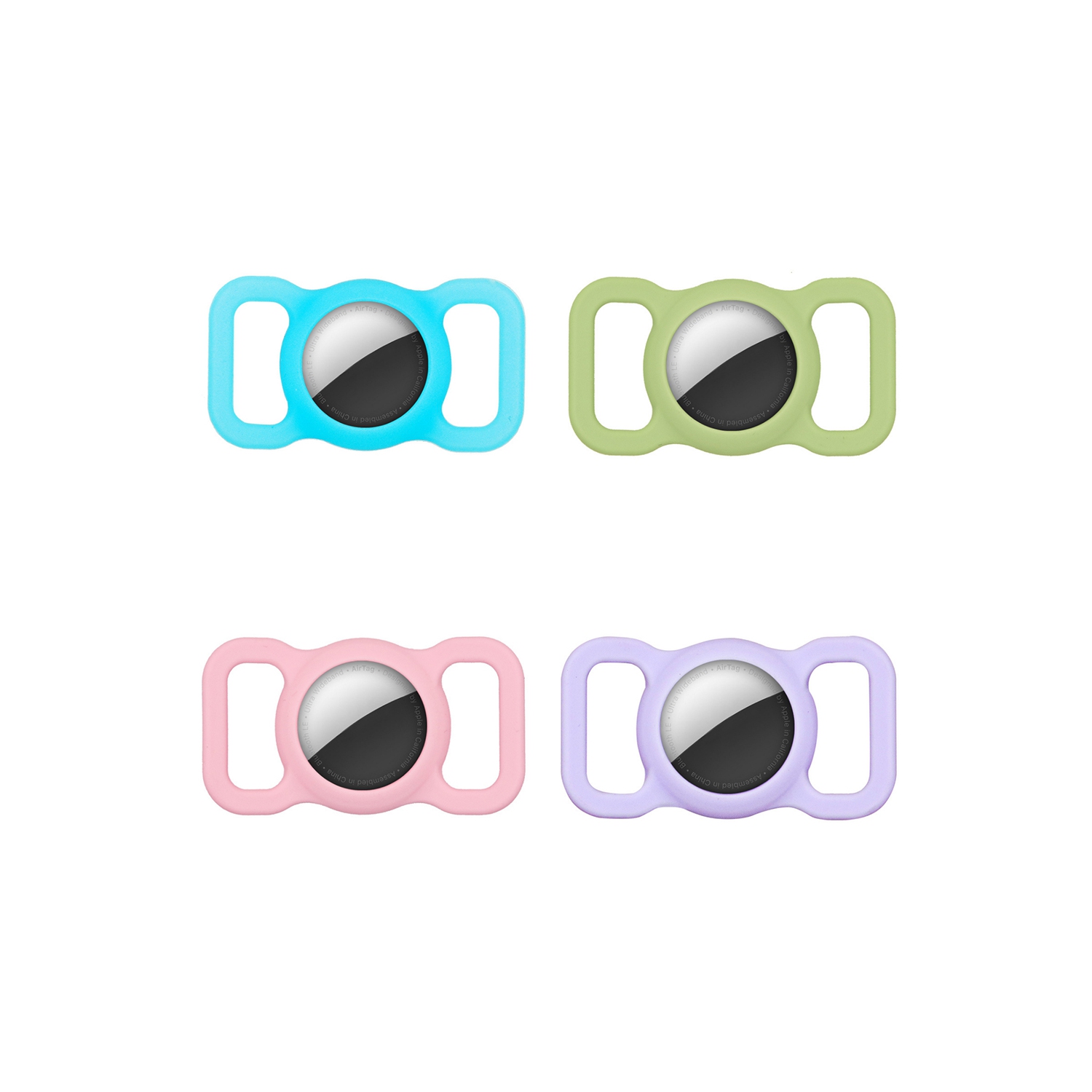 [4 Pack] Silicon AirTag Case Compatible with AirTag 2021, Air Tag Protective Holder for Dog, Cat, Pet Collar Loop Holder, Safety Anti-Lost