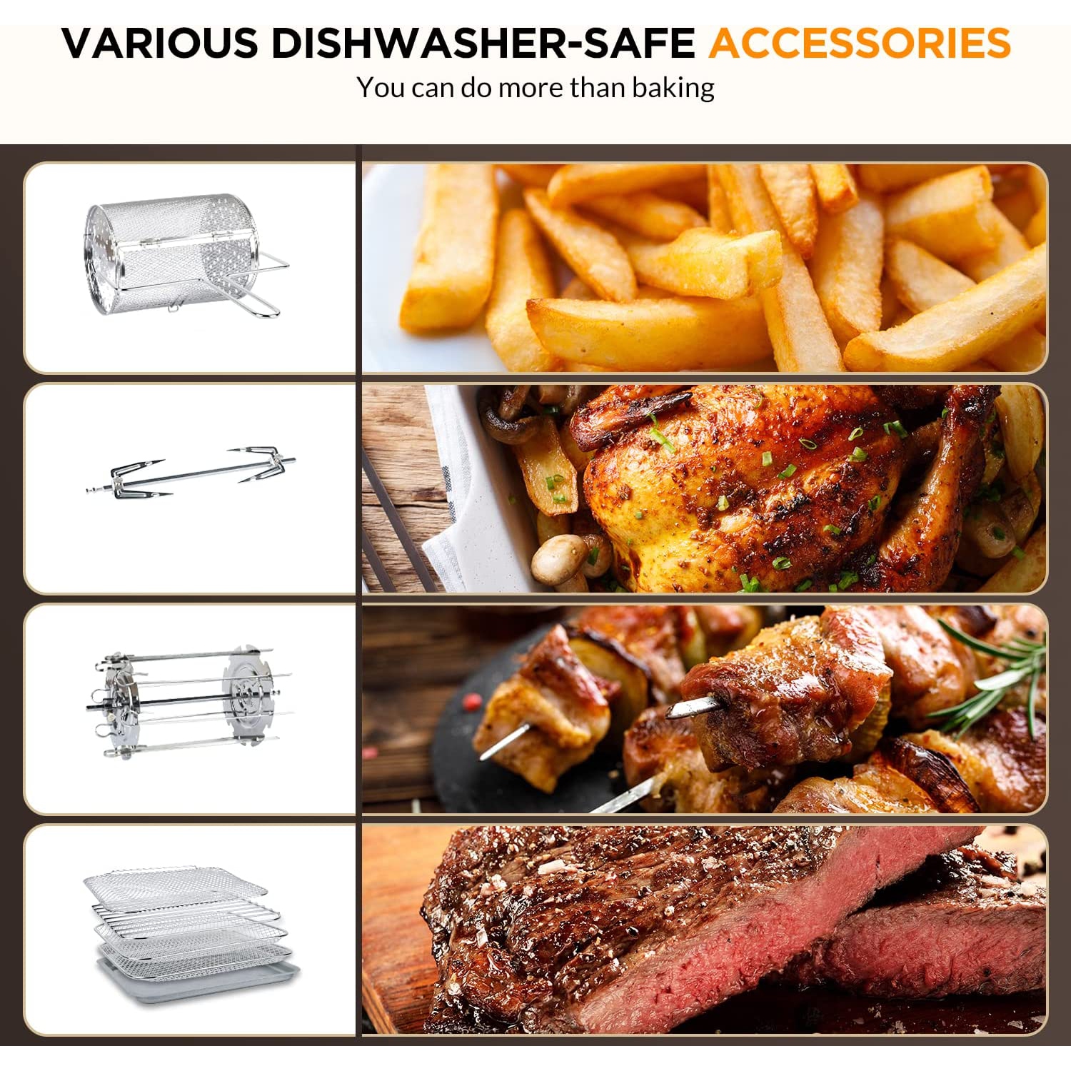 Calmdo 20QT Air Fryer Toaster Oven,18 in 1 Toaster Oven Air Fryer Combo, Convection Toaster Oven Countertop with Rotisserie & Dehydrator, Digital