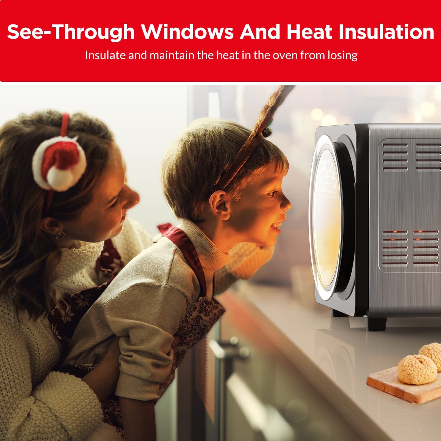 Calmdo 20QT Air Fryer Toaster Oven,18 in 1 Toaster Oven Air Fryer Combo, Convection Toaster Oven Countertop with Rotisserie & Dehydrator, Digital