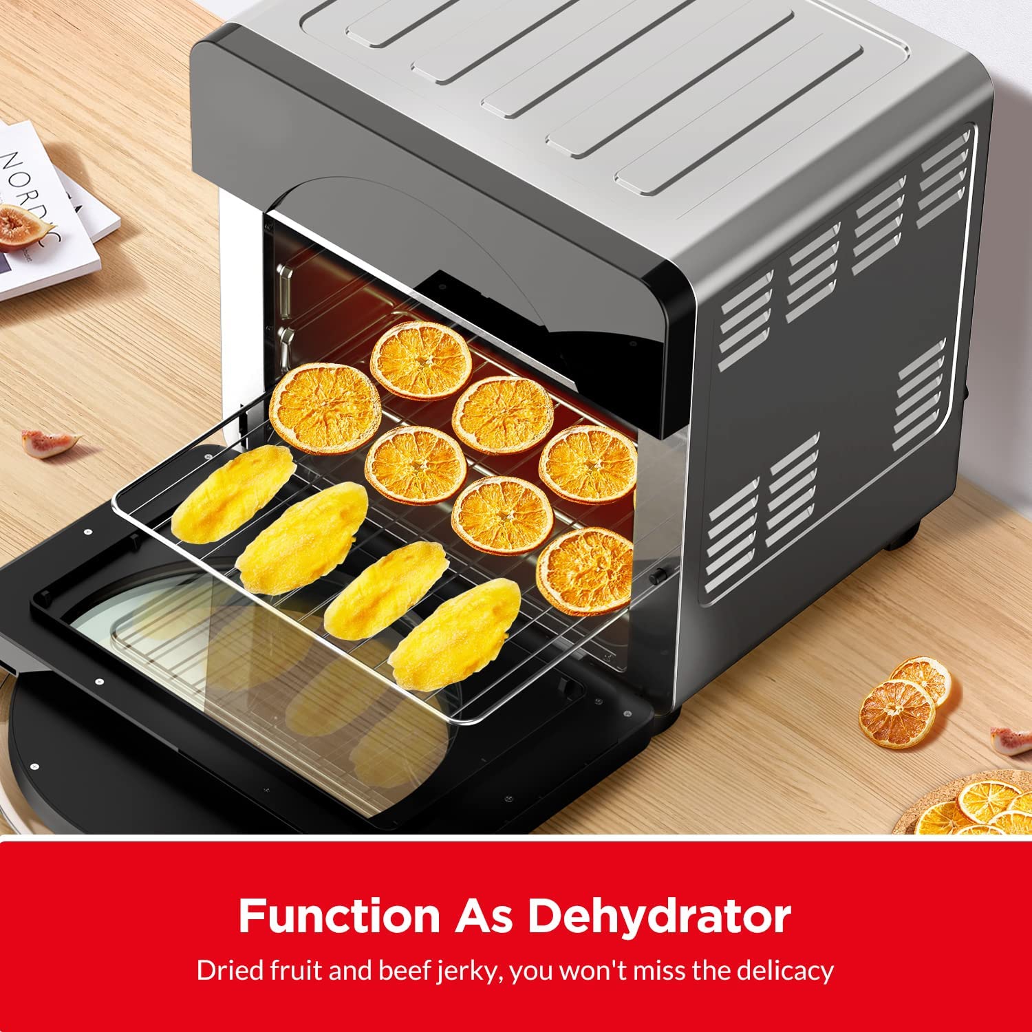 Calmdo 20QT Air Fryer Toaster Oven,18 in 1 Toaster Oven Air Fryer Combo, Convection Toaster Oven Countertop with Rotisserie & Dehydrator, Digital