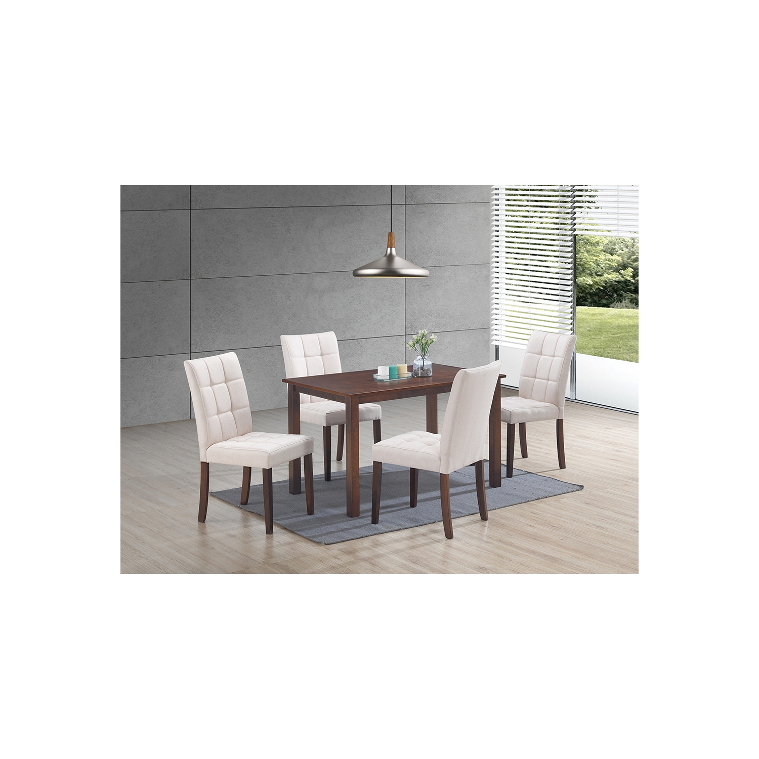 Clare Beige 5Pc Solid Wood Dining Set - Free shipping in Ontario