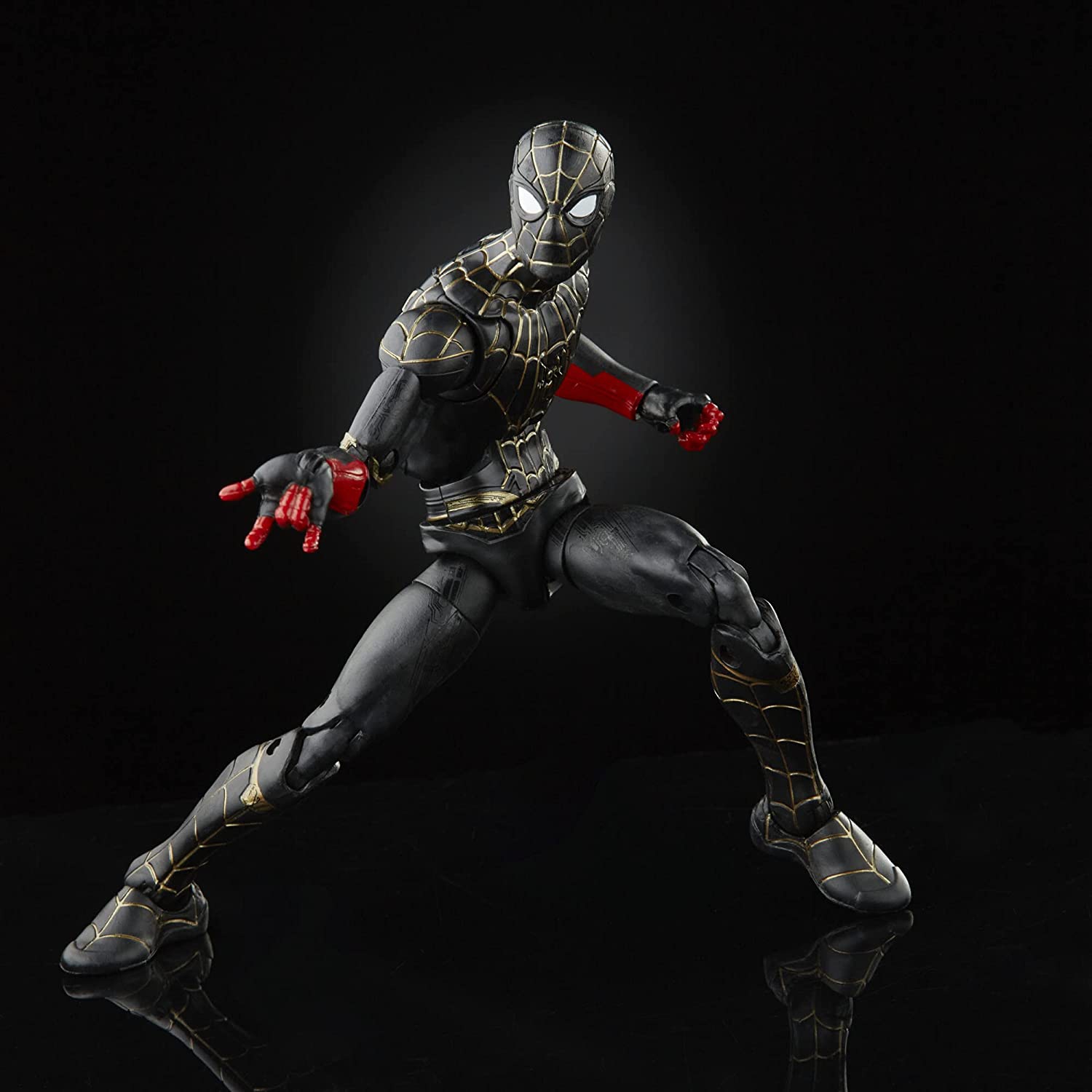 Marvel Legends Spider-Man No Way Home 6 Inch Action Figure BAF Armadillo - Black & Gold Suit Spider-Man