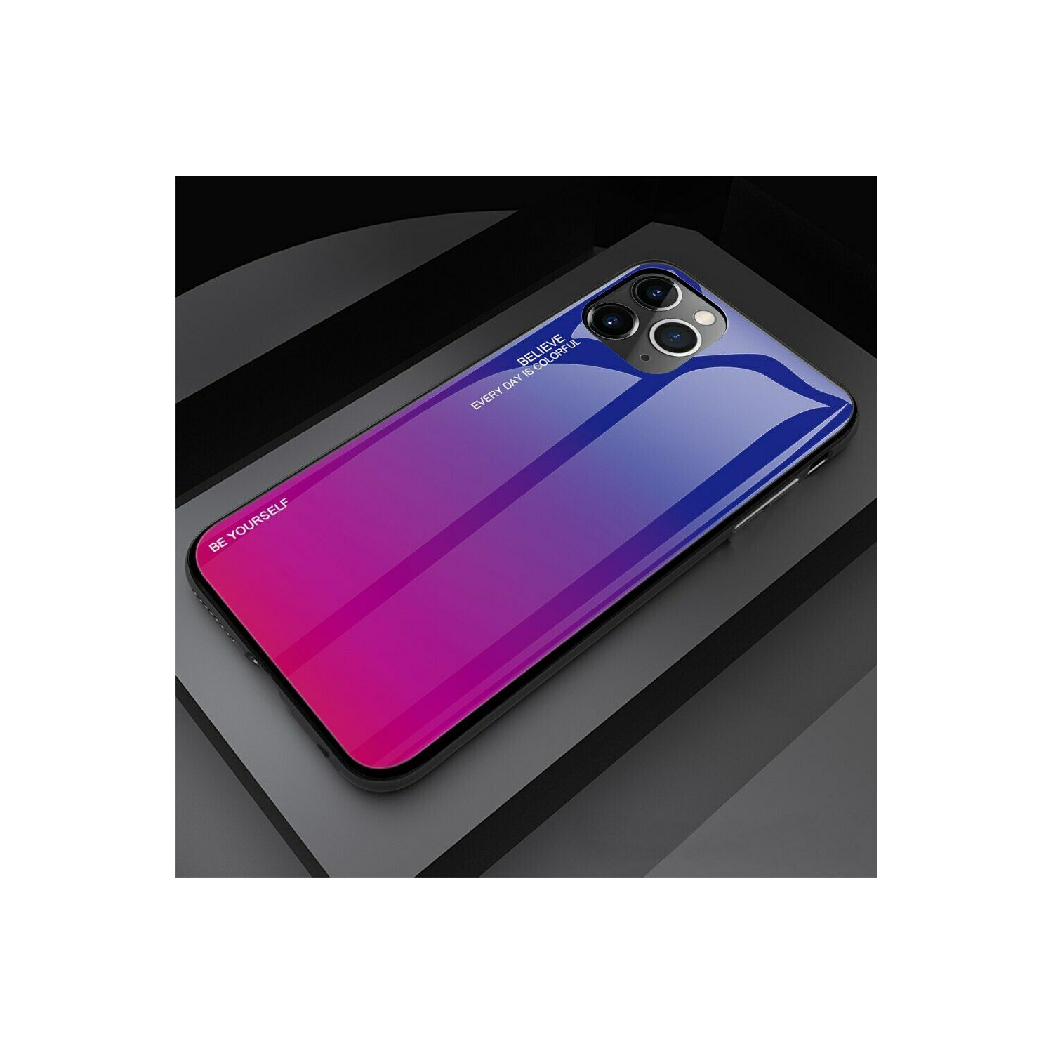 HELVIS Gradient Tempered Glass Phone Case Cover For iPhone 13 Pro Max - Free Shipping