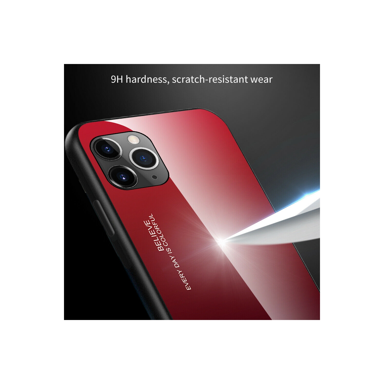 HELVIS Gradient Tempered Glass Phone Case Cover For iPhone 13 Pro Max - Free Shipping