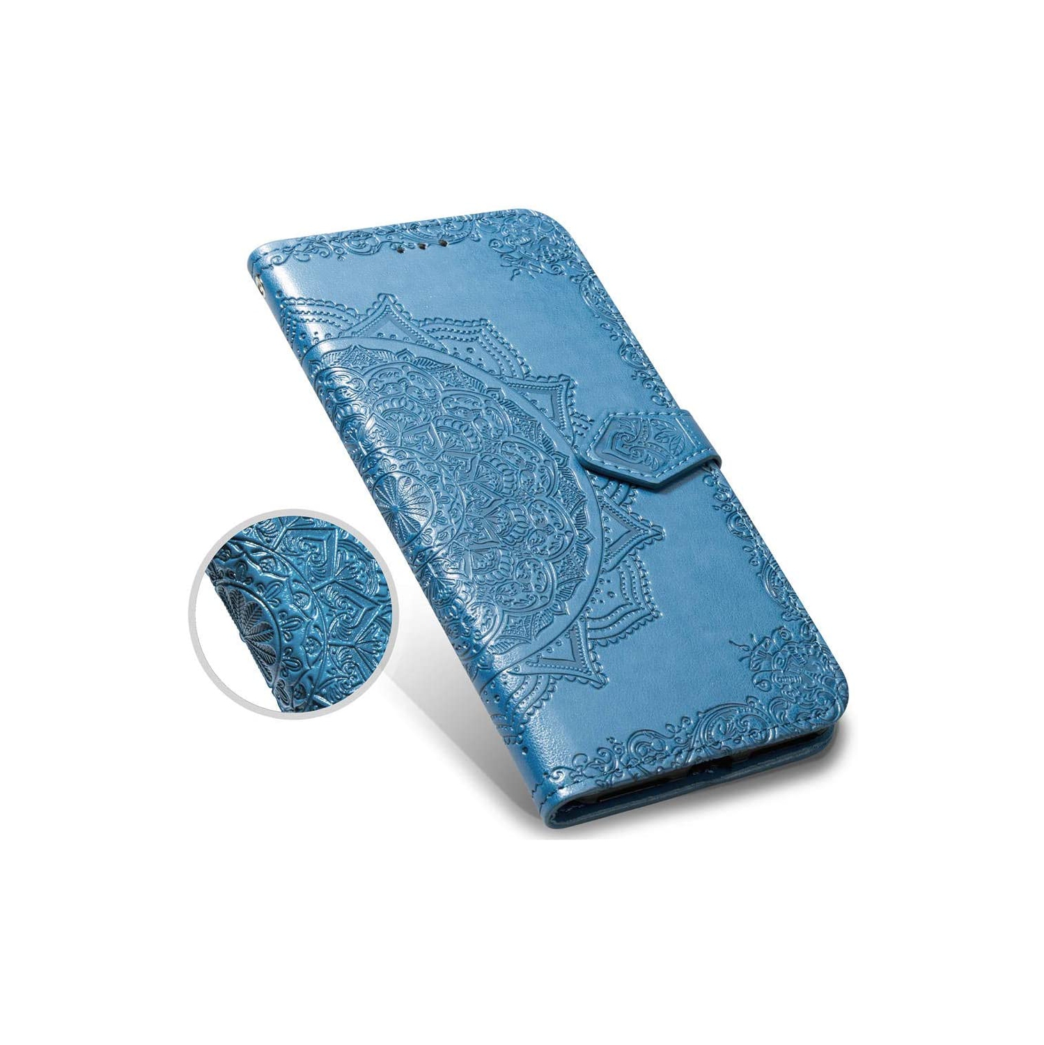 LEDEX Luxury Embossed Mandala Floral Pattern Premium PU Leather Flip Wallet Case SKYXD Luxury 3D for iPhone 13 - Free Shipping