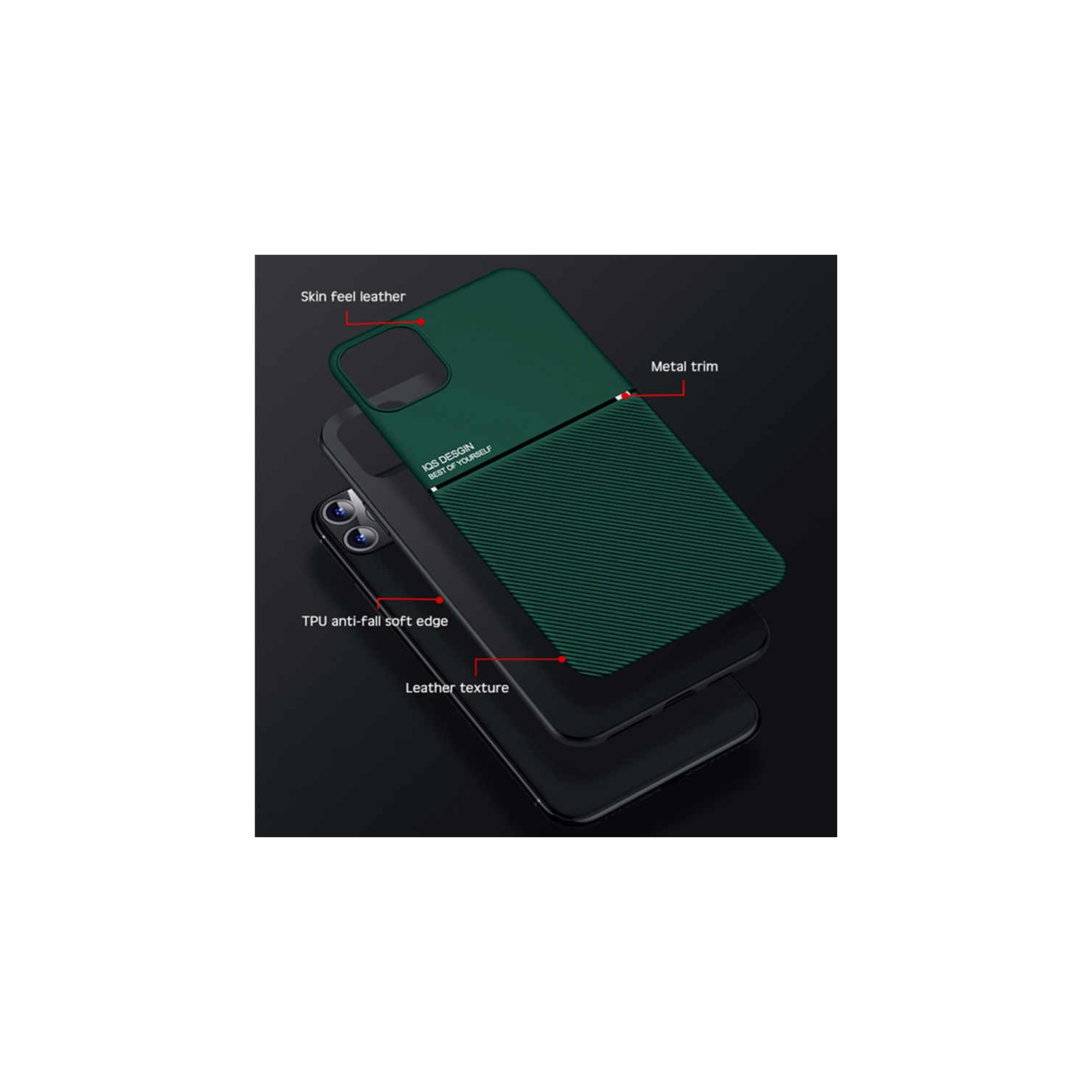 SHERVIN Étui magnétique mince Texture en cuir mince mat dos étui de téléphone Coque Pour iPhone 13 Pro Max