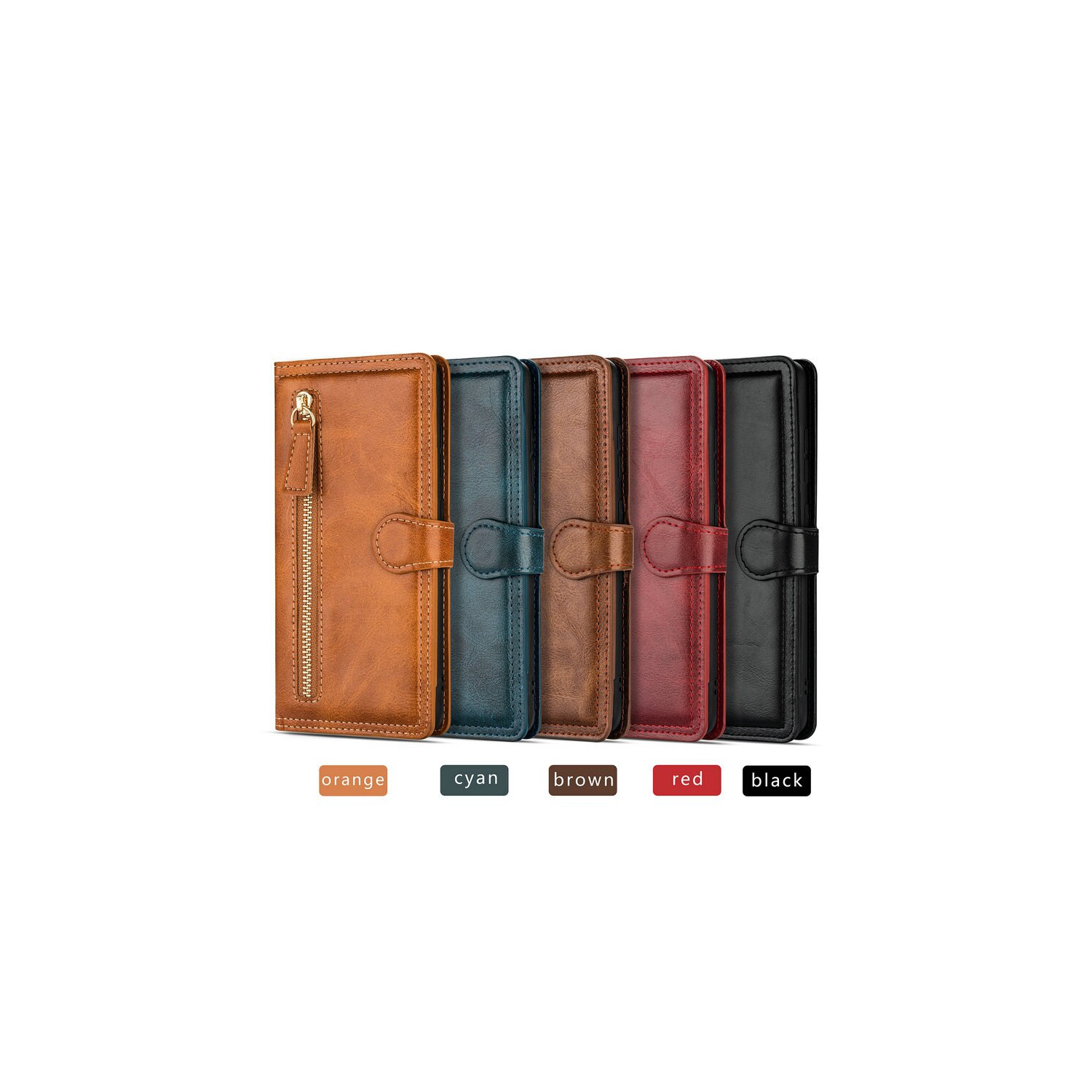 Kelvin Leather Flip Zipper Magnetic Wallet Phone Case Card Holder For iPhone 12 Pro Max - Free Shipping