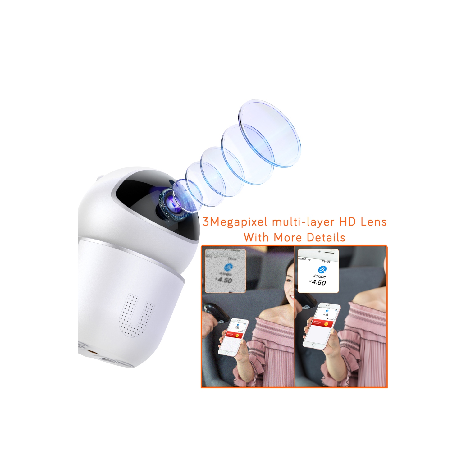 SELIN Security Camera Wireless Full HD 1080P WiFi Home Dome Surveillance Cameras Two-Way Audio Motion Detection Night Vision Pan/Tilt/Zoom for