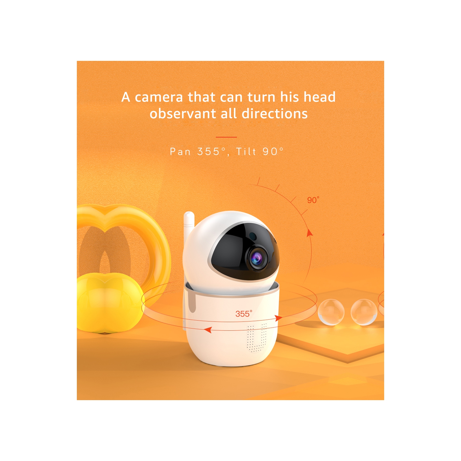 SELIN Security Camera Wireless Full HD 1080P WiFi Home Dome Surveillance Cameras Two-Way Audio Motion Detection Night Vision Pan/Tilt/Zoom for