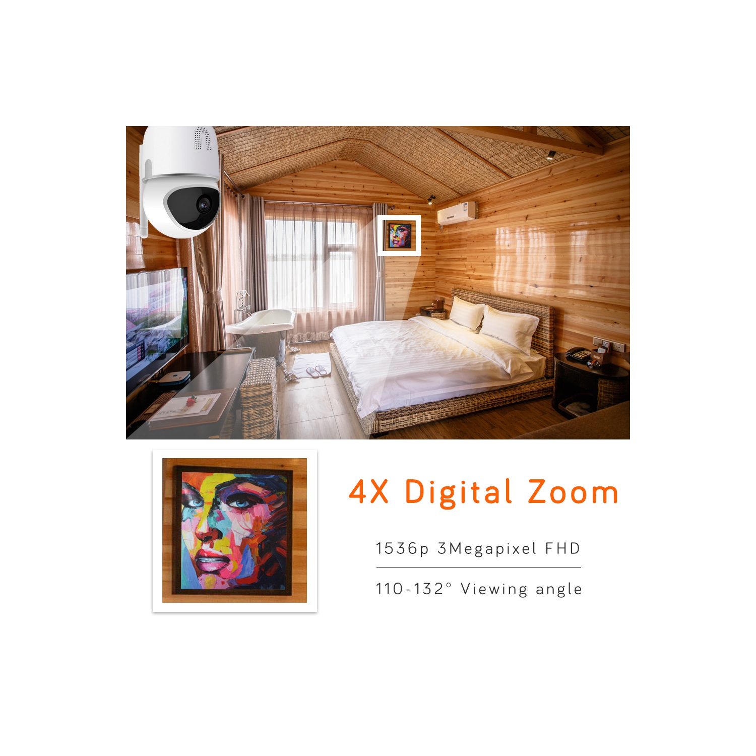 SELIN Security Camera Wireless Full HD 1080P WiFi Home Dome Surveillance Cameras Two-Way Audio Motion Detection Night Vision Pan/Tilt/Zoom for