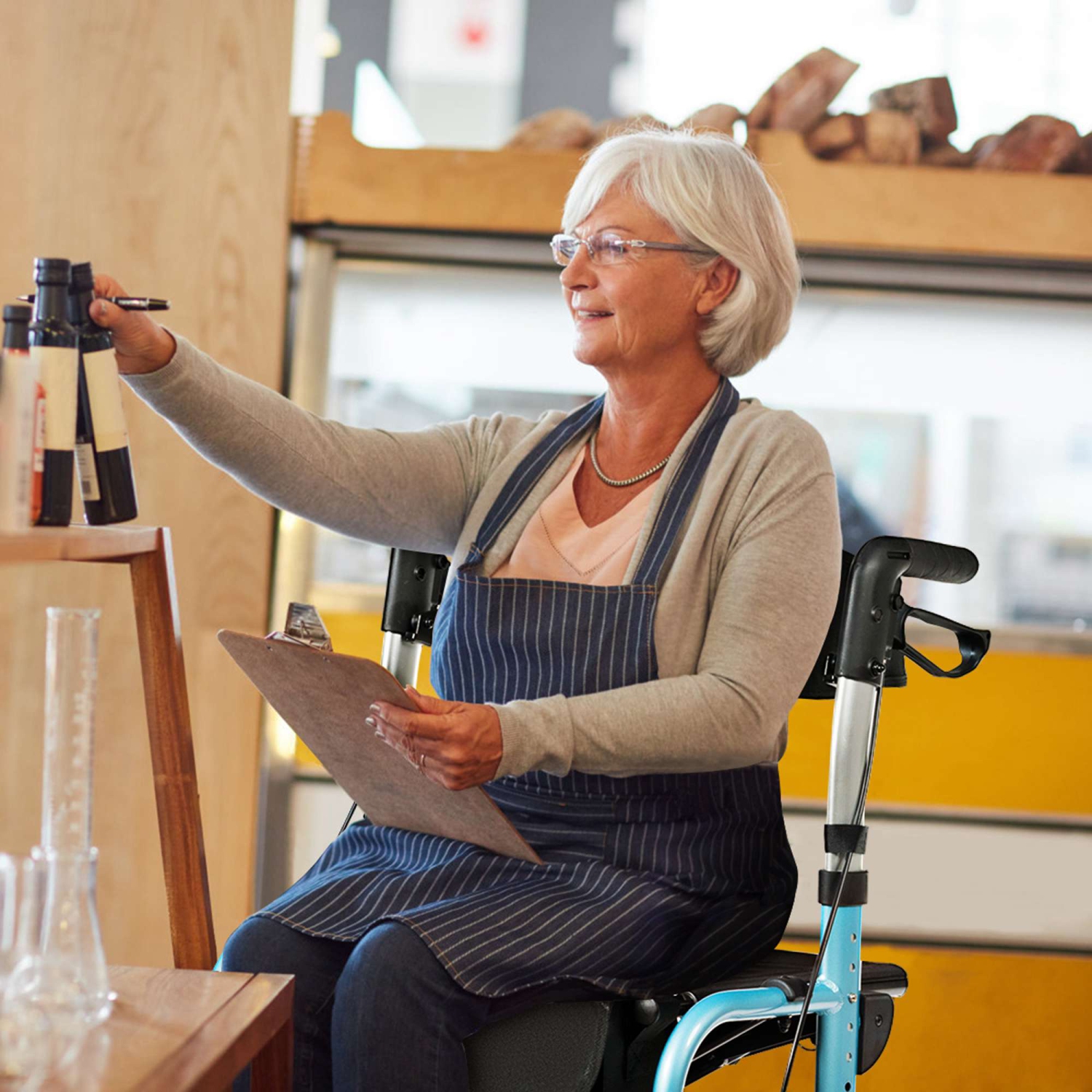 Goplus Folding Medical Rollator Walker Aluminum Transport Chair Adjustable Handle