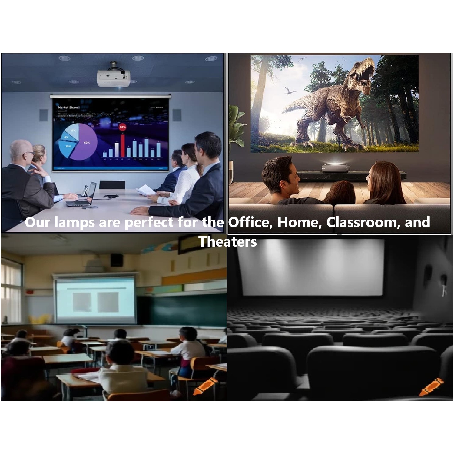 Jaspertronics™ Original Lamp & Housing for the Epson H319A Projector - 1 Year Warranty