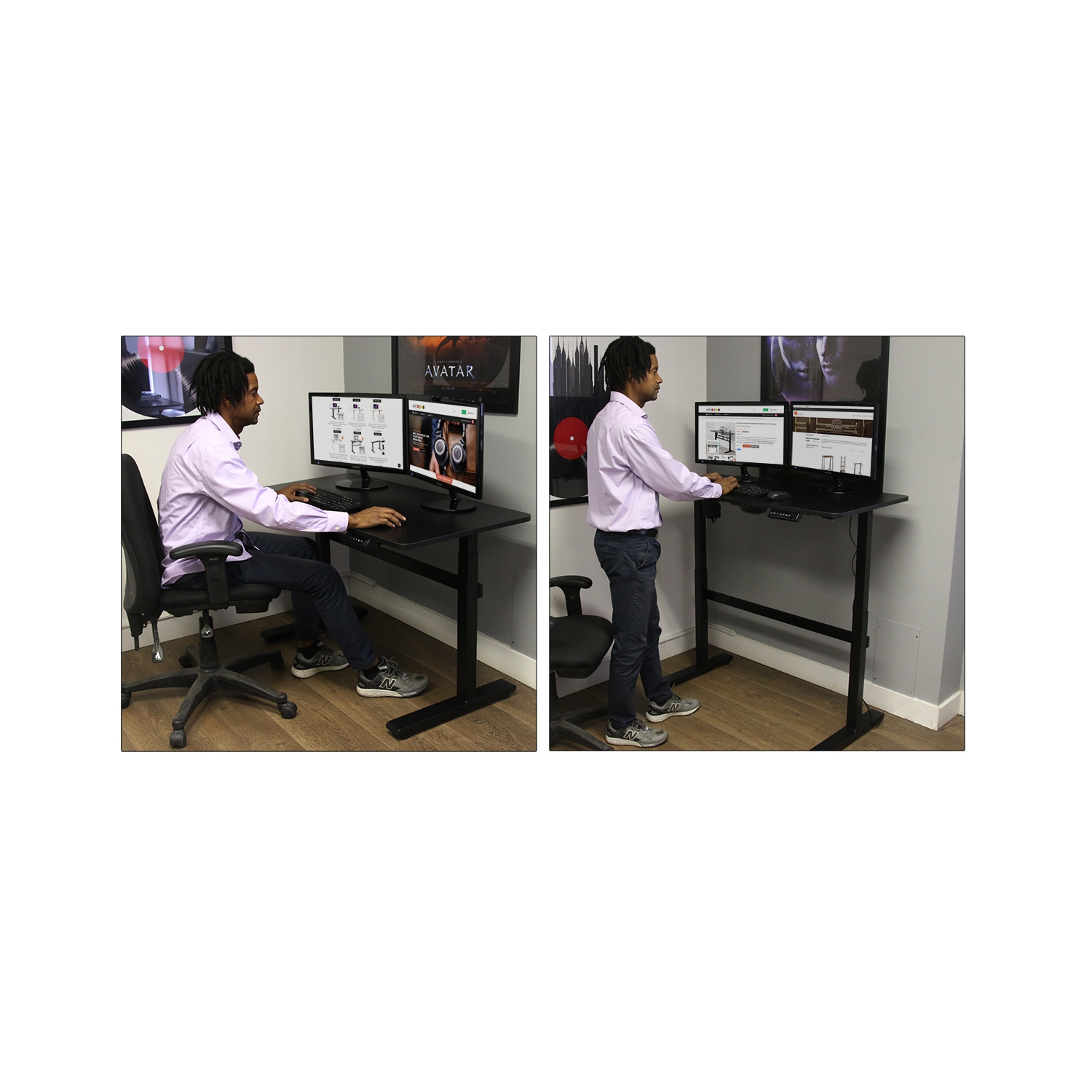 Boost Industries FS-OD465M 46" Motorized Height Adjustable Compact Office Desk with Bonus Mouse Pad