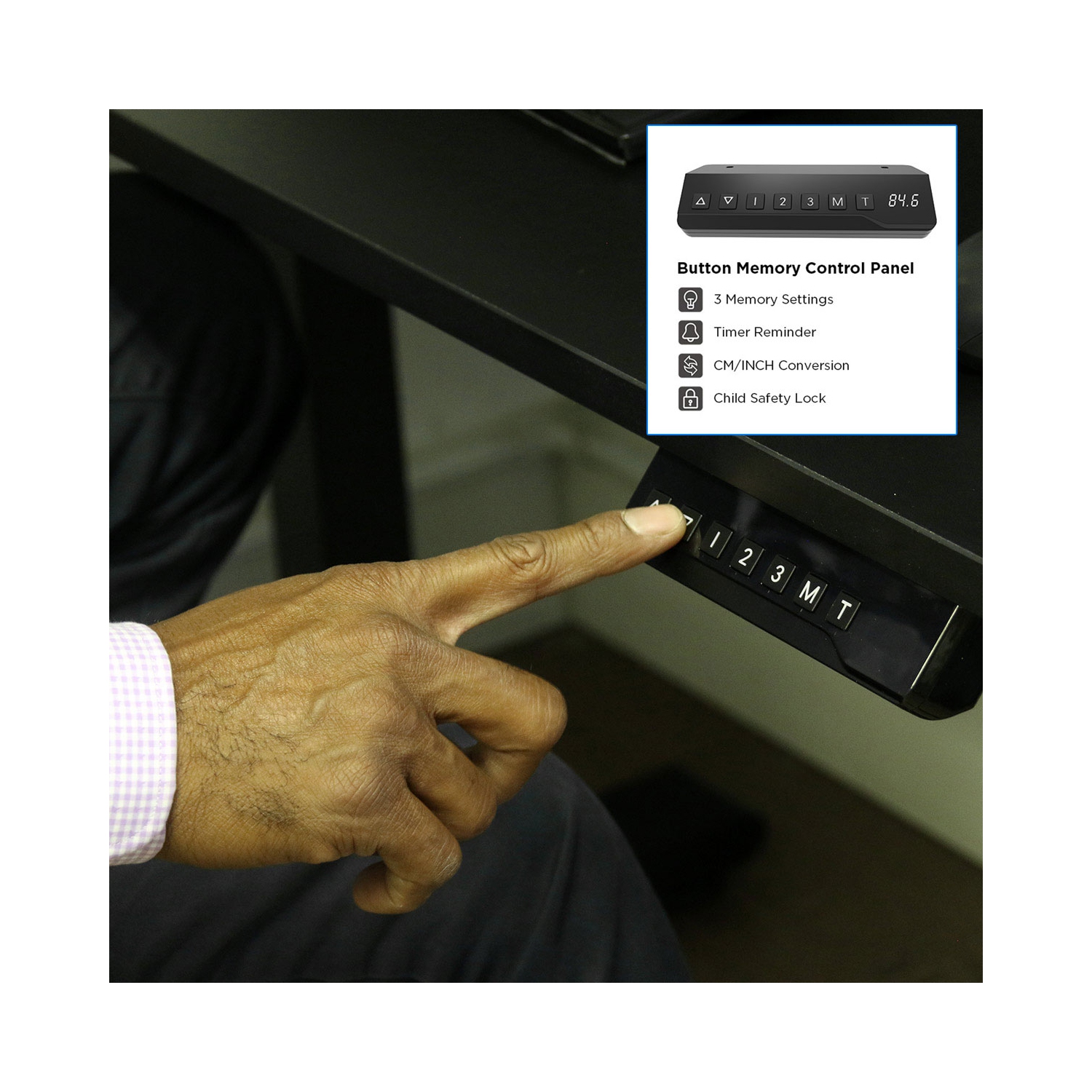 Boost Industries FS-OD465M 46" Motorized Height Adjustable Compact Office Desk with Bonus Mouse Pad