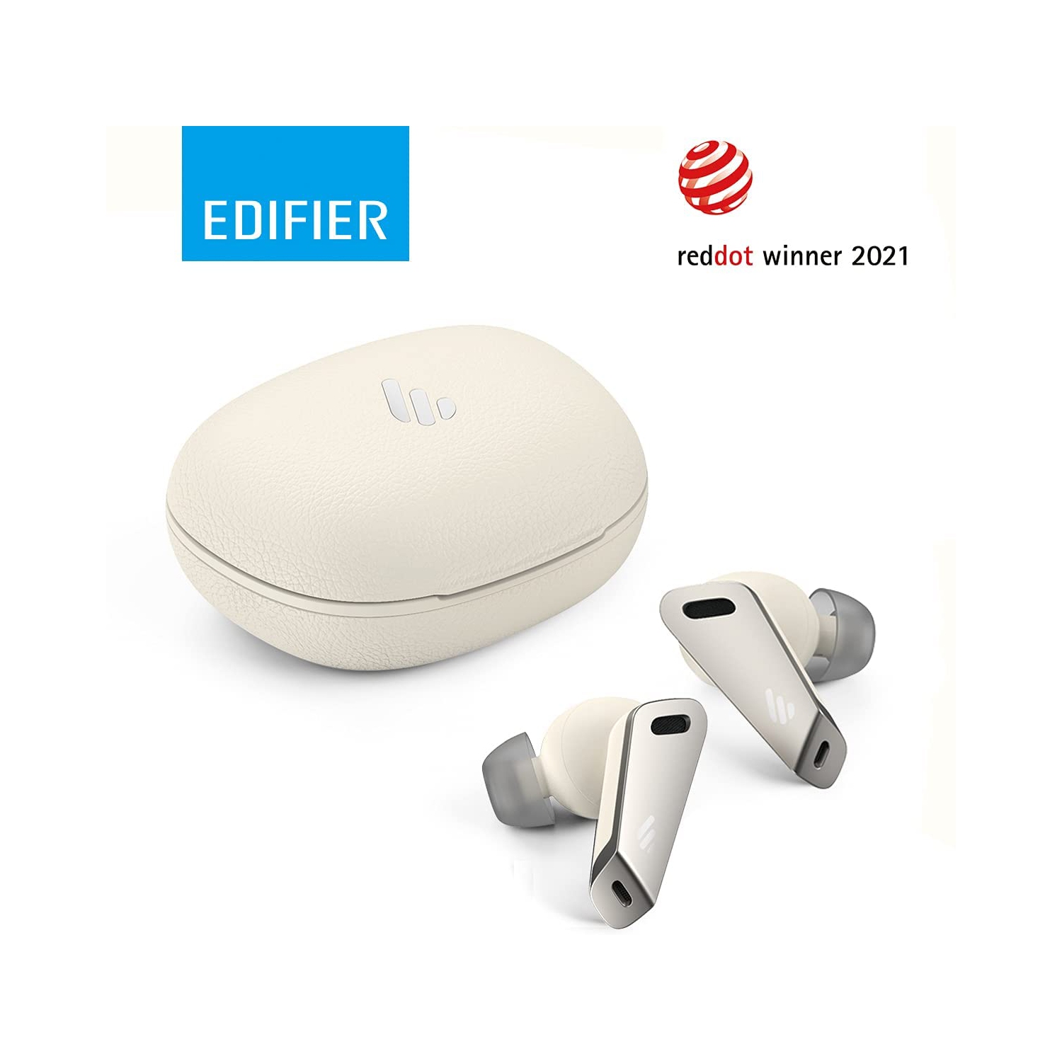 Edifier NB2 Pro True Wireless Earbuds - 6 Mics - Noise Cancelling - Bluetooth Earphone - USB-C - Ivory