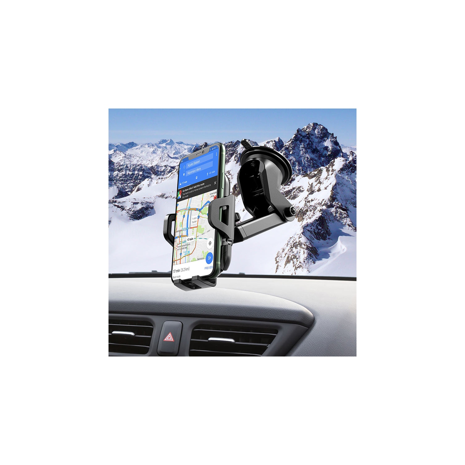 Support universel de support de téléphone portable de voiture de ventouse collante de pare-brise de tableau de bord pour les smartphones Samsung