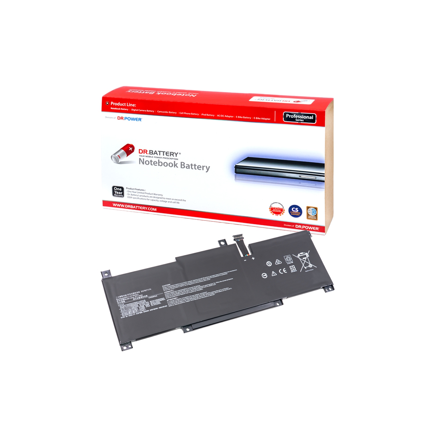 DR. BATTERY - Replacement for MSI GSP14 / BTYM49 / BTY-M49 / 3ICP6 / 71 / 74 [11.4V / 4600mAh / 52.4Wh] *** Free Shipping***