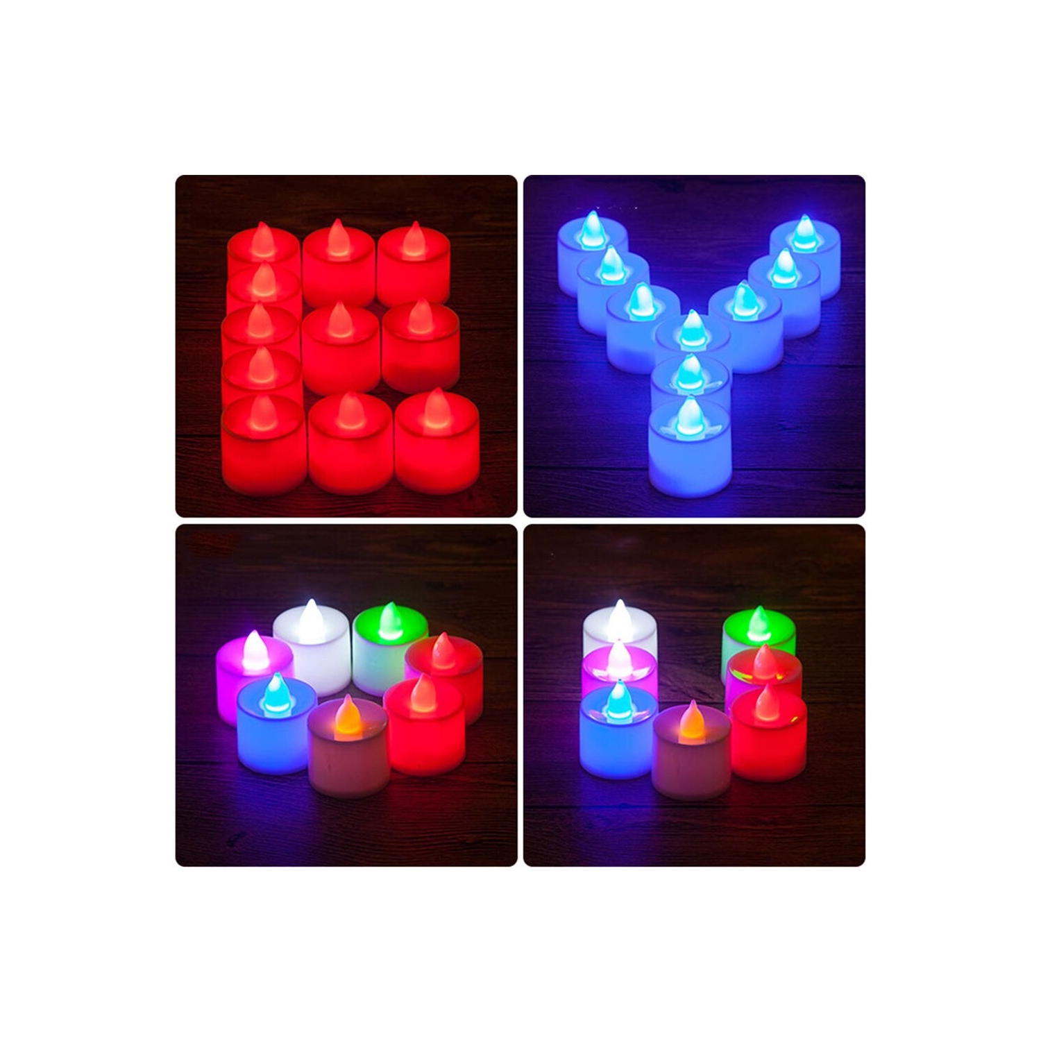 Nanum Realistic and Bright Flickering Bulb Battery Operated Flameless LED Tea Light for Seasonal & Festival Celebration, Pack of 24, Electric Fake