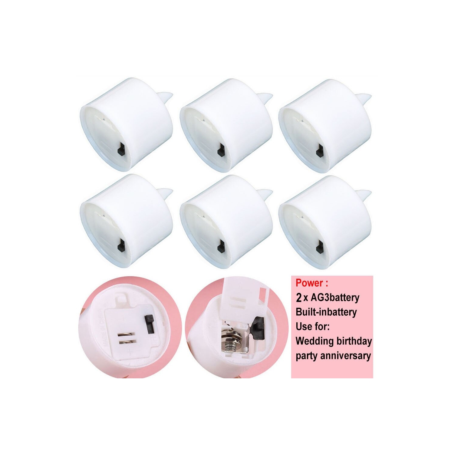 Nanum Realistic and Bright Flickering Bulb Battery Operated Flameless LED Tea Light for Seasonal & Festival Celebration, Pack of 24, Electric Fake