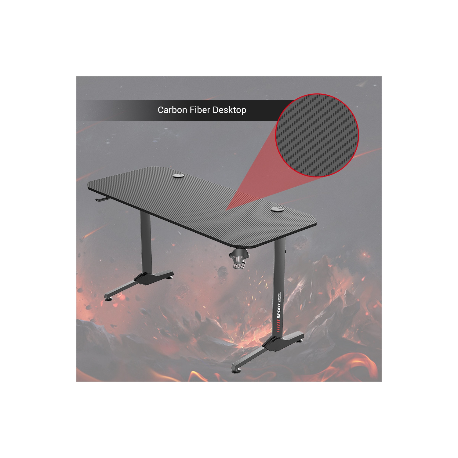 55" Ergonomic T-Shaped PC Gaming Desk , Home Office Computer Desk Workplace with Full Cover Mousepad and Cup Holder Headphone Hook Cable Management