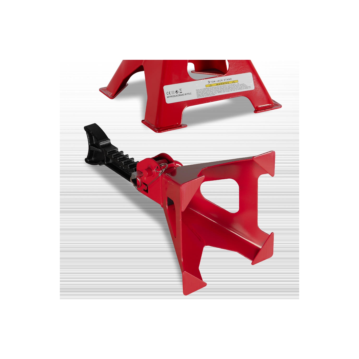 3 Ton Adjustable Car Jack Stand Steel Car Lifting Stand Red, 1 Pair - PrimeCables®