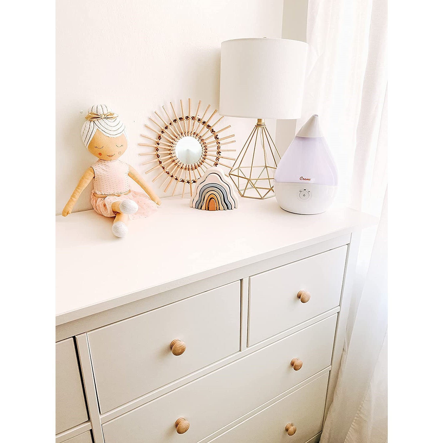 Crane Ultrasonic Cool Mist Humidifier White Droplet