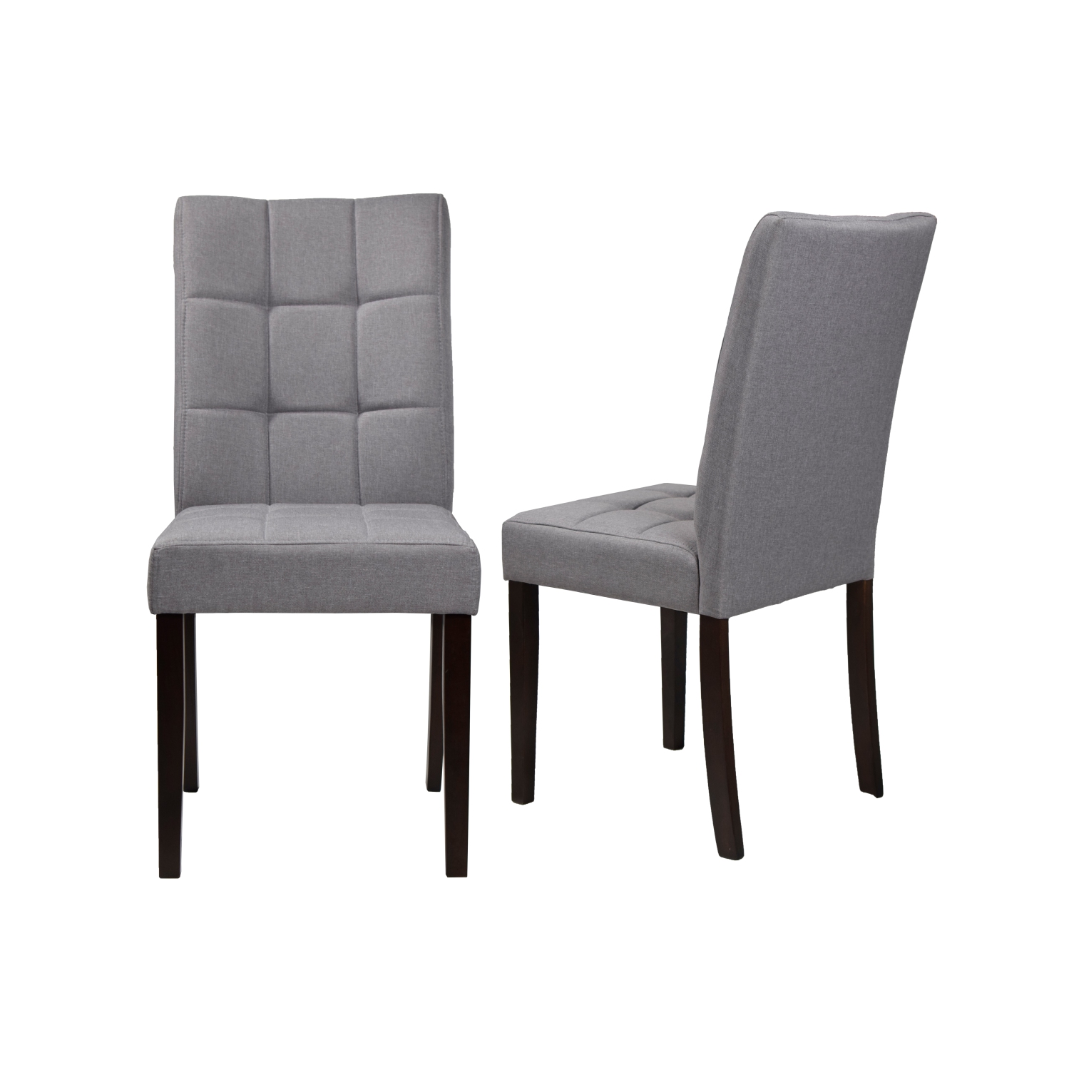 Light Grey Dining Chair Clare with Espresso Legs