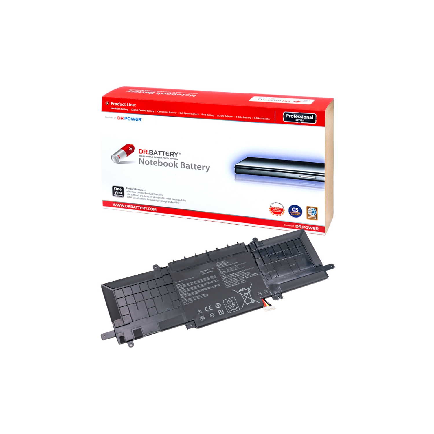 DR. BATTERY - Replacement for Asus ZenBook 13 13 UX334FLC / U3300FN / 13 UX333 / 13 UX333F / 0B200-03150000 / C31N1815 [11.55V / 4335mAh / 50Wh] ***