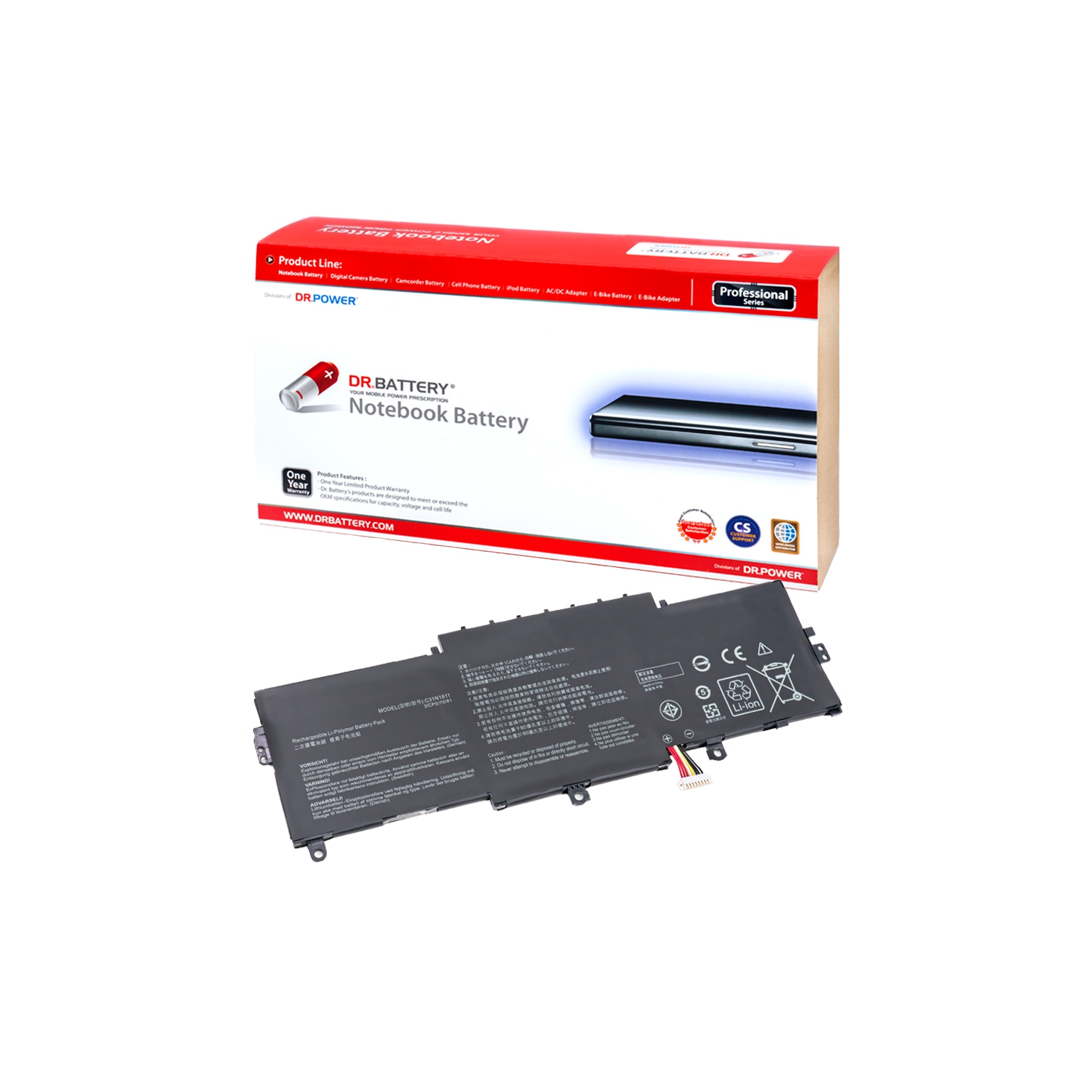 DR. BATTERY - Replacement for Asus ZenBook 14 UX434FQ / UX433F / UX433FA / UX433FN / UX433FQ / C31N1811 / C31PNJ5 / C31POJ5 [11.55V / 4335mAh / 50Wh]