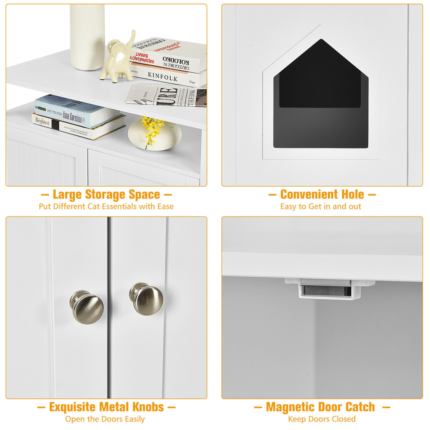 Meuble à litière pour chat Gymax - Meuble cache-litière