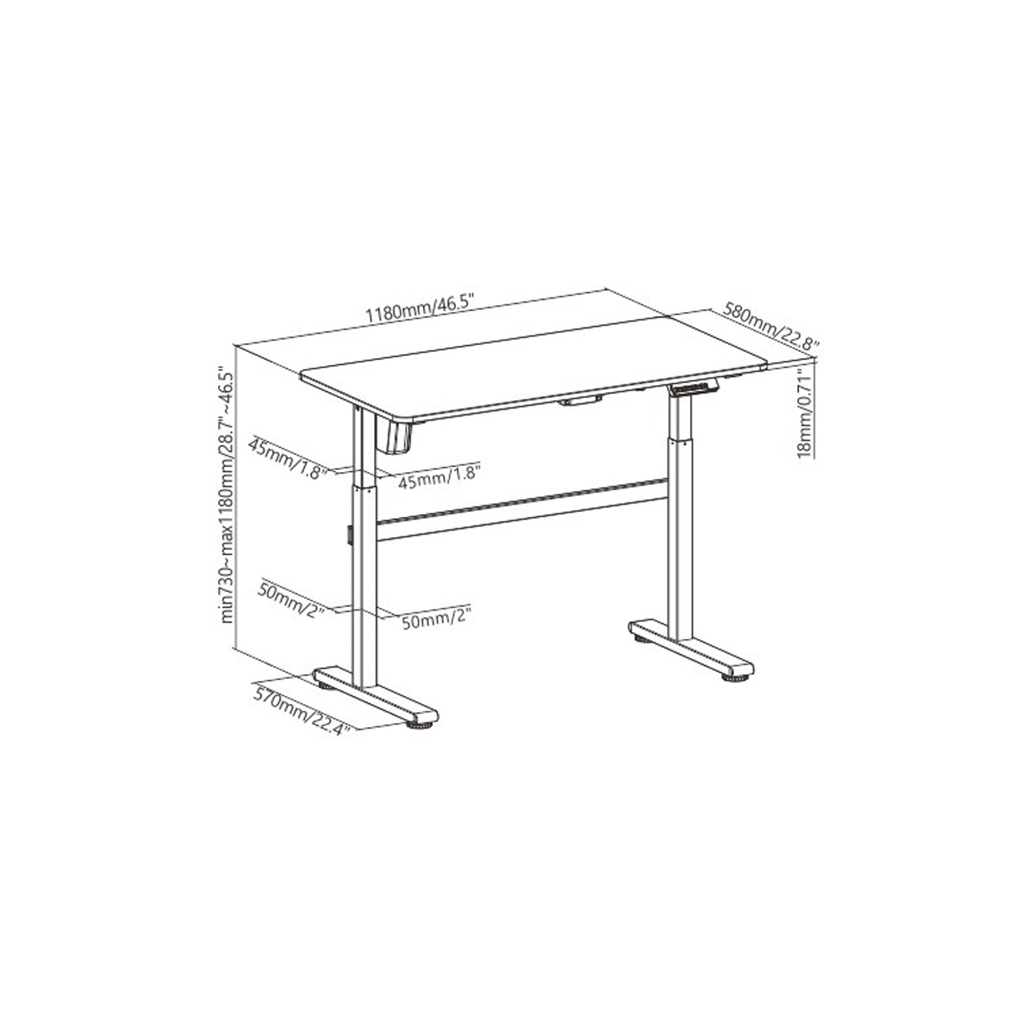 Bureau de jeu à hauteur réglable de 46 po GD-46M de Boost Industries