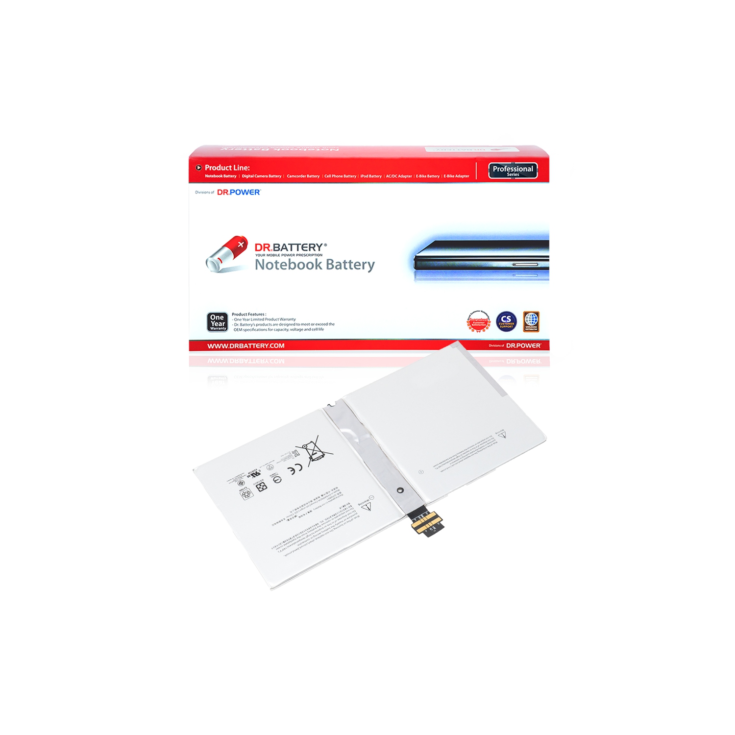 DR. BATTERY - Replacement for Microsoft Surface Pro 4 / Pro 4 12.3" / Pro 4 1724 / DYNR01 / G3HTA027H [7.5V / 5087mAh / 38.2Wh] ***Free Shipping***