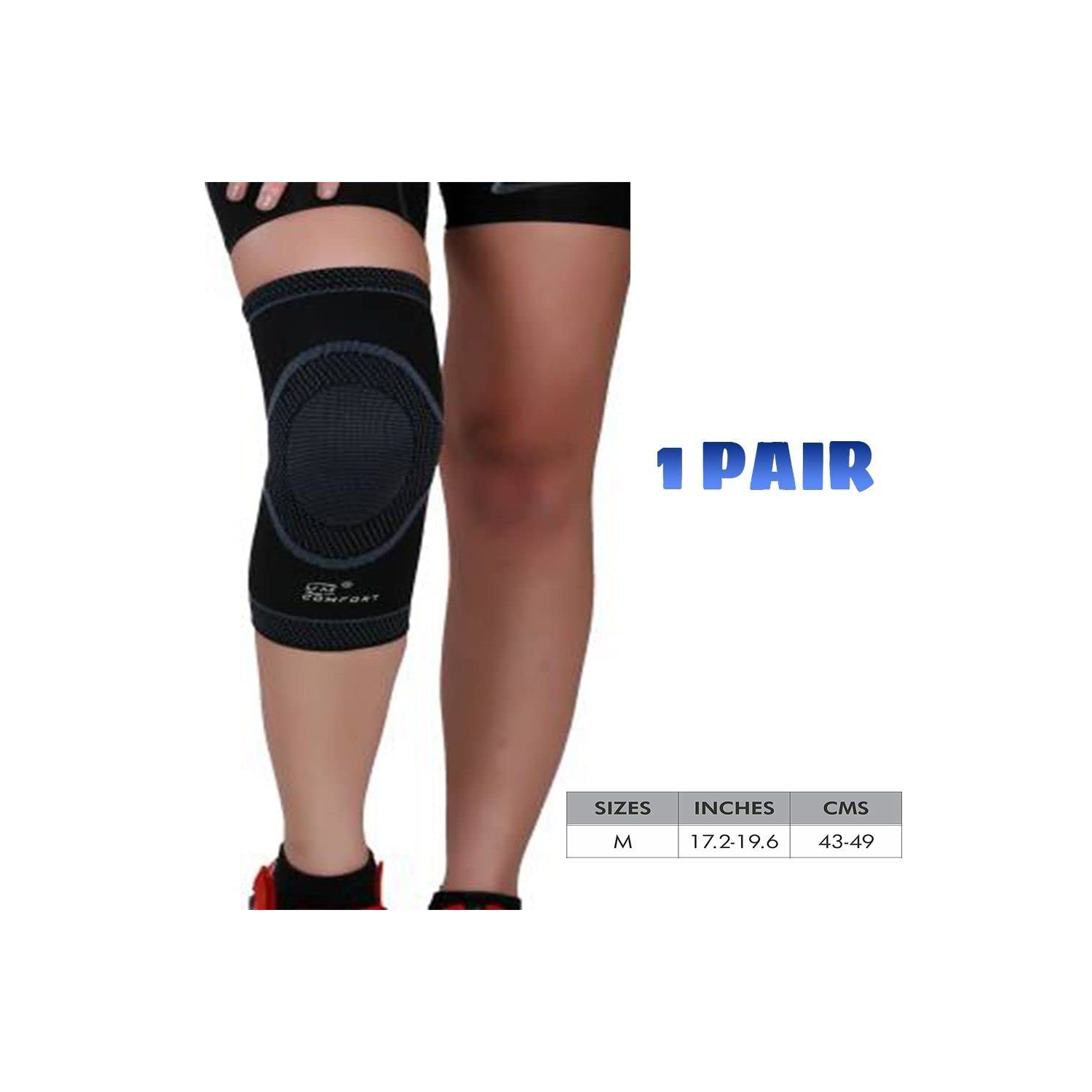 2 Pack Knee Brace, Knee Compression Sleeve for Men and Women, Knee Support for Running, Workout, Gym, Hiking, Sports