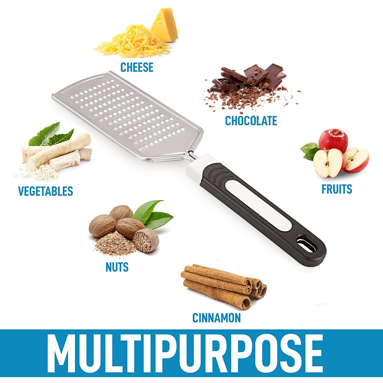 Professional Cheese Graters for Kitchen Stainless Steel Handheld, Metal Lemon Zester Grater With Handle For Cheese, Chocolate, Spices, Kitchen