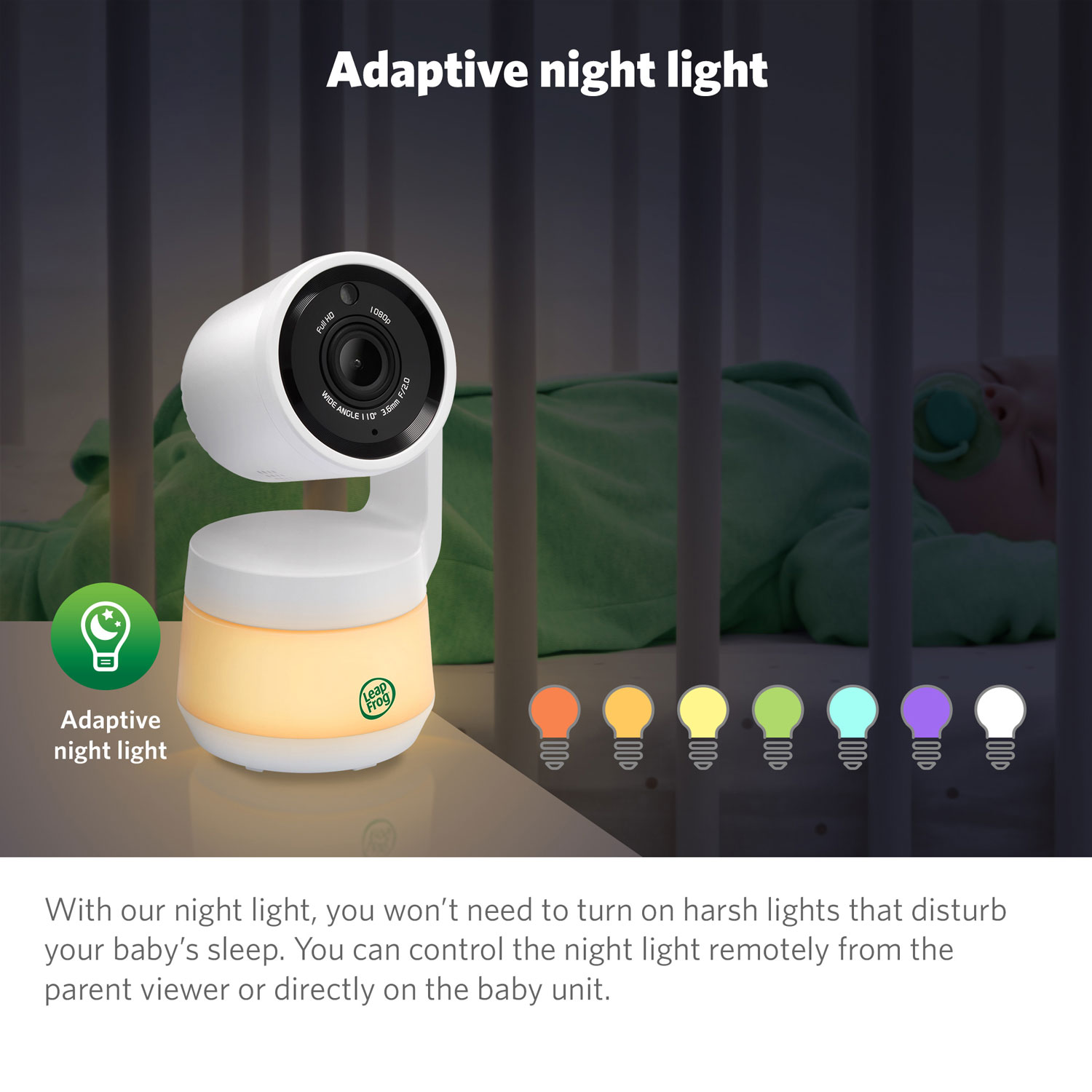 LeapFrog 5" Video Baby Monitor w/ 2 Cameras, Colour Night Vision & Zoom/Pan/Tilt
