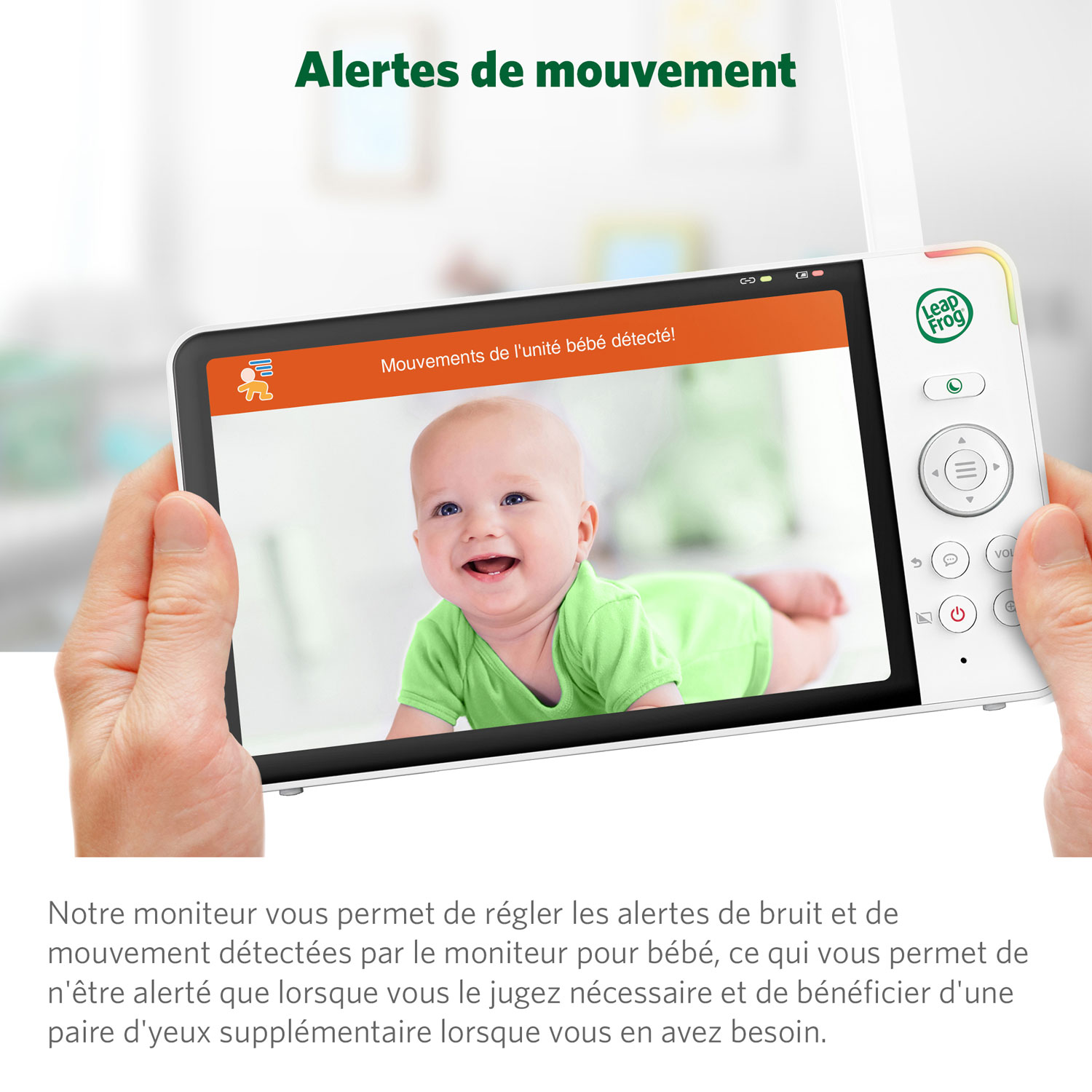 Interphone vidéo 7 po LeapFrog vision nocturne couleur, zoom/pano./incli. et audio bidire.