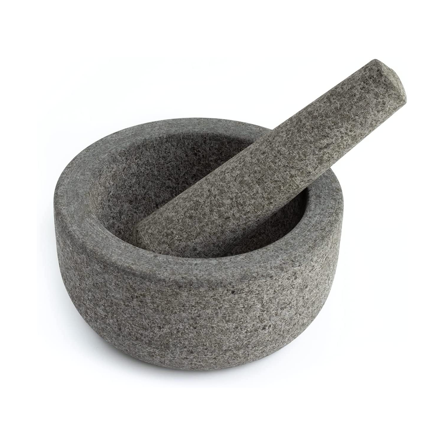Chef Tacos Granite Mortar and Pestle, 6-Inch 2-Cup Capacity | Molcajete, Guacamole Bowl, Heavy Duty Unpolished Kitchen Spices Pesto Grinder