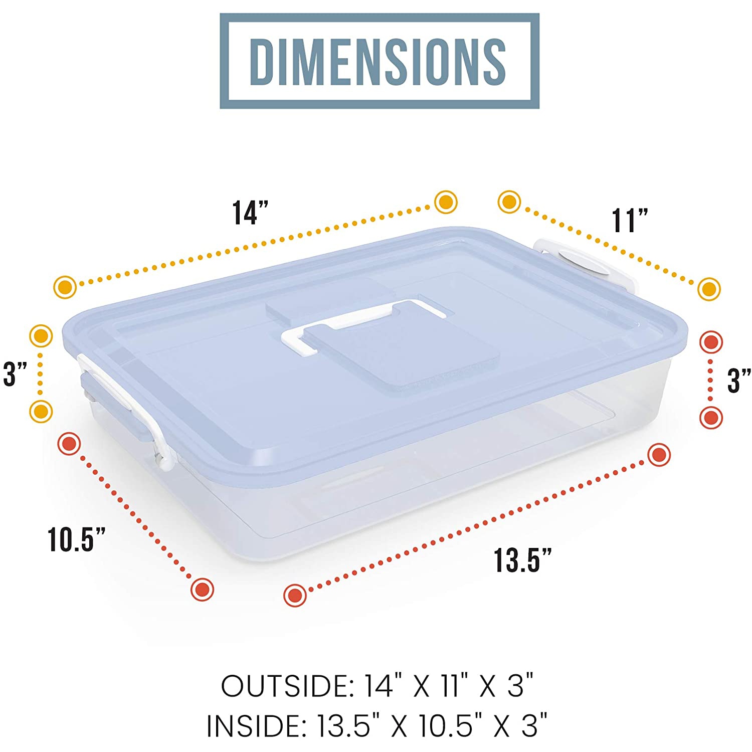Chef Pomodoro Dough Proofing Box, 15 x 11-Inch, Fit 4-6 Dough Balls, Household Pizza Dough Tray Kit