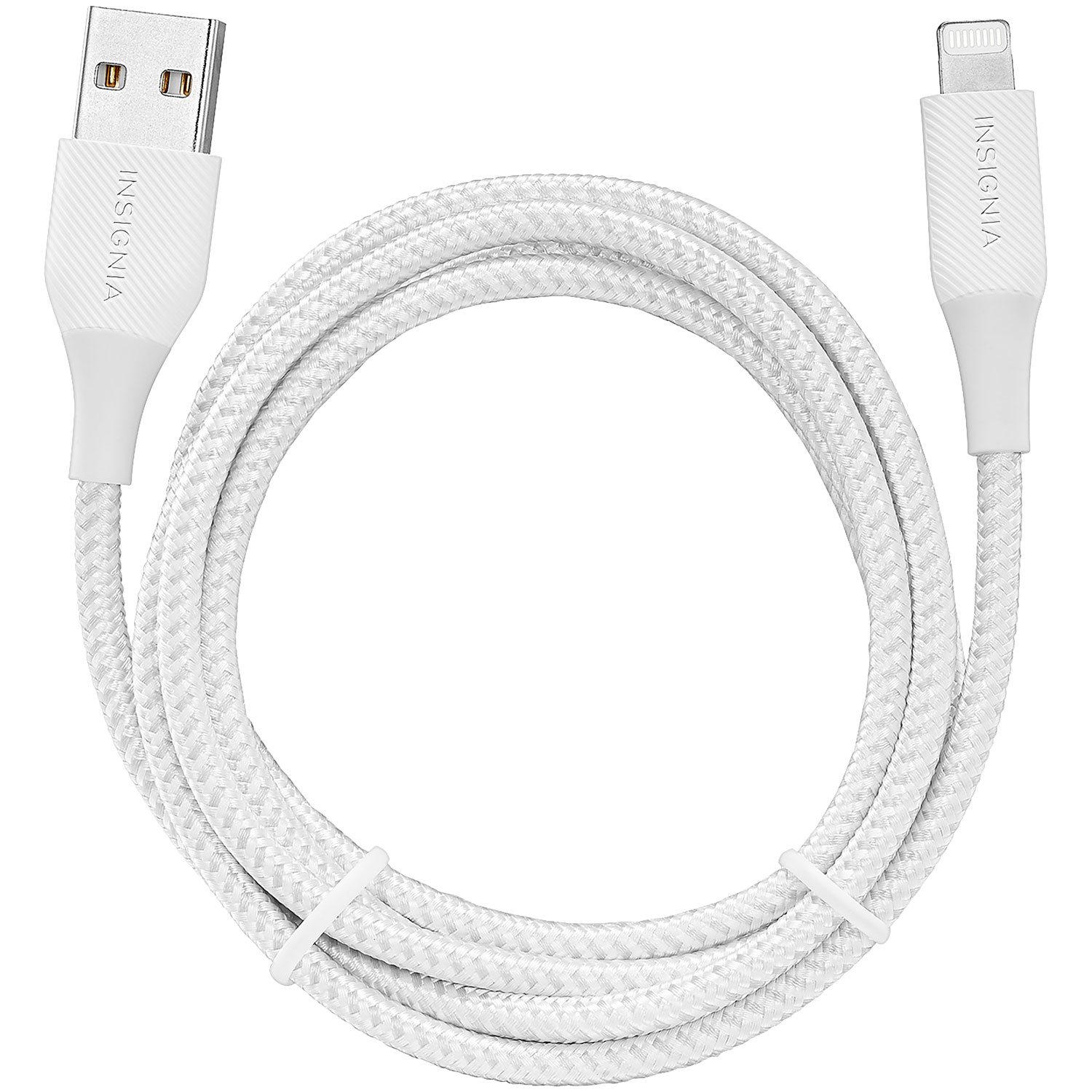 Câble tissé Lightning à USB-A de 1,2 m d'Insignia certifié MFi par Apple - Gris lunaire