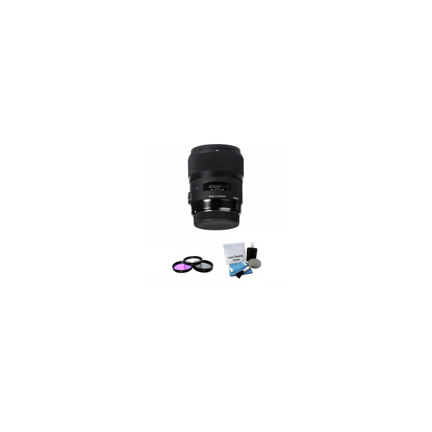 Sigma 35mm F/1.4 HSM DG Lens For Nikon + UV Kit & Cleaning Kit Bundle