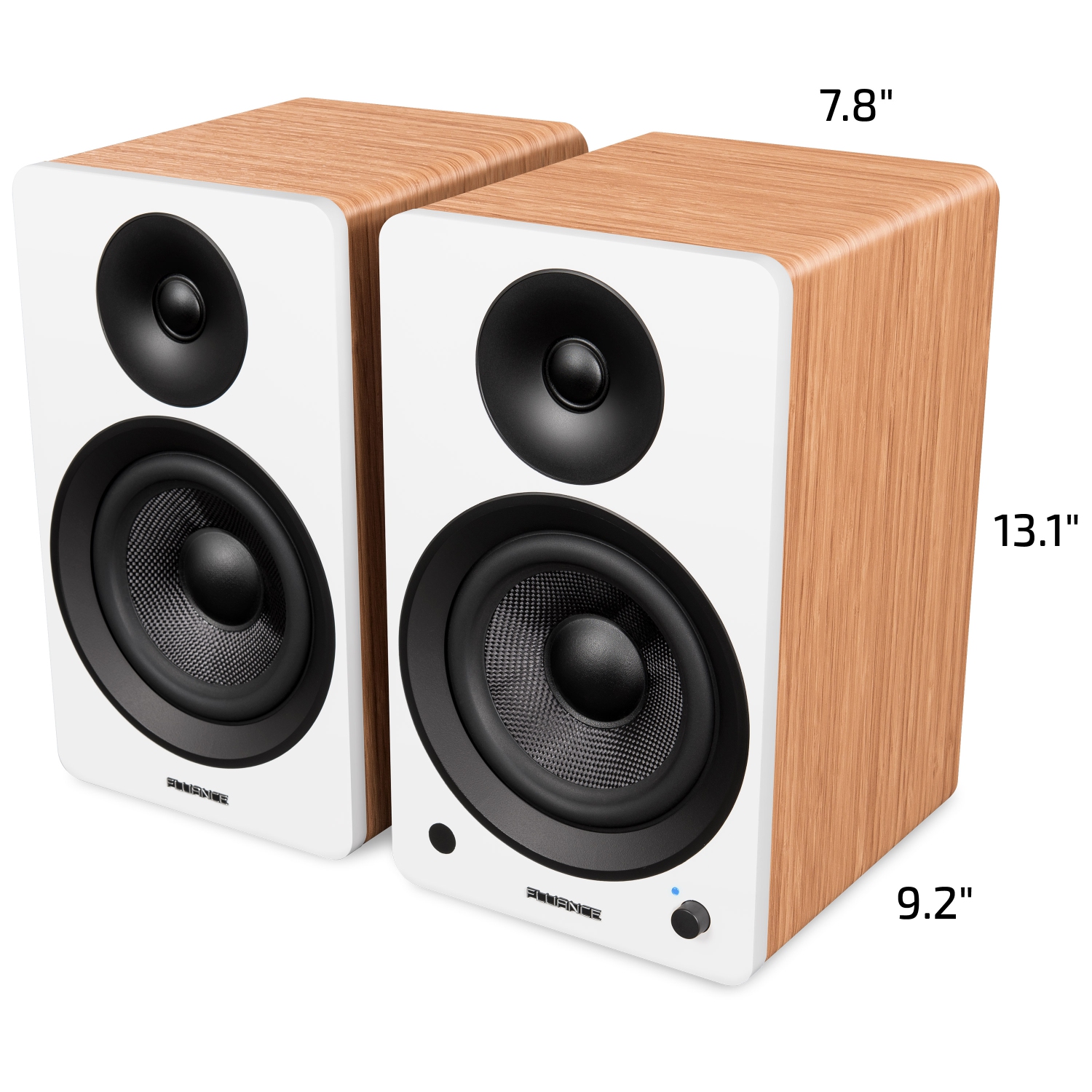 Tourne-disque haute fidélité RT82 Reference de Fluance, préamplificateur phono PA10 et haut-parleurs d'étagère stéréo amplifiés Ai61 de 6,5&nbsp;po