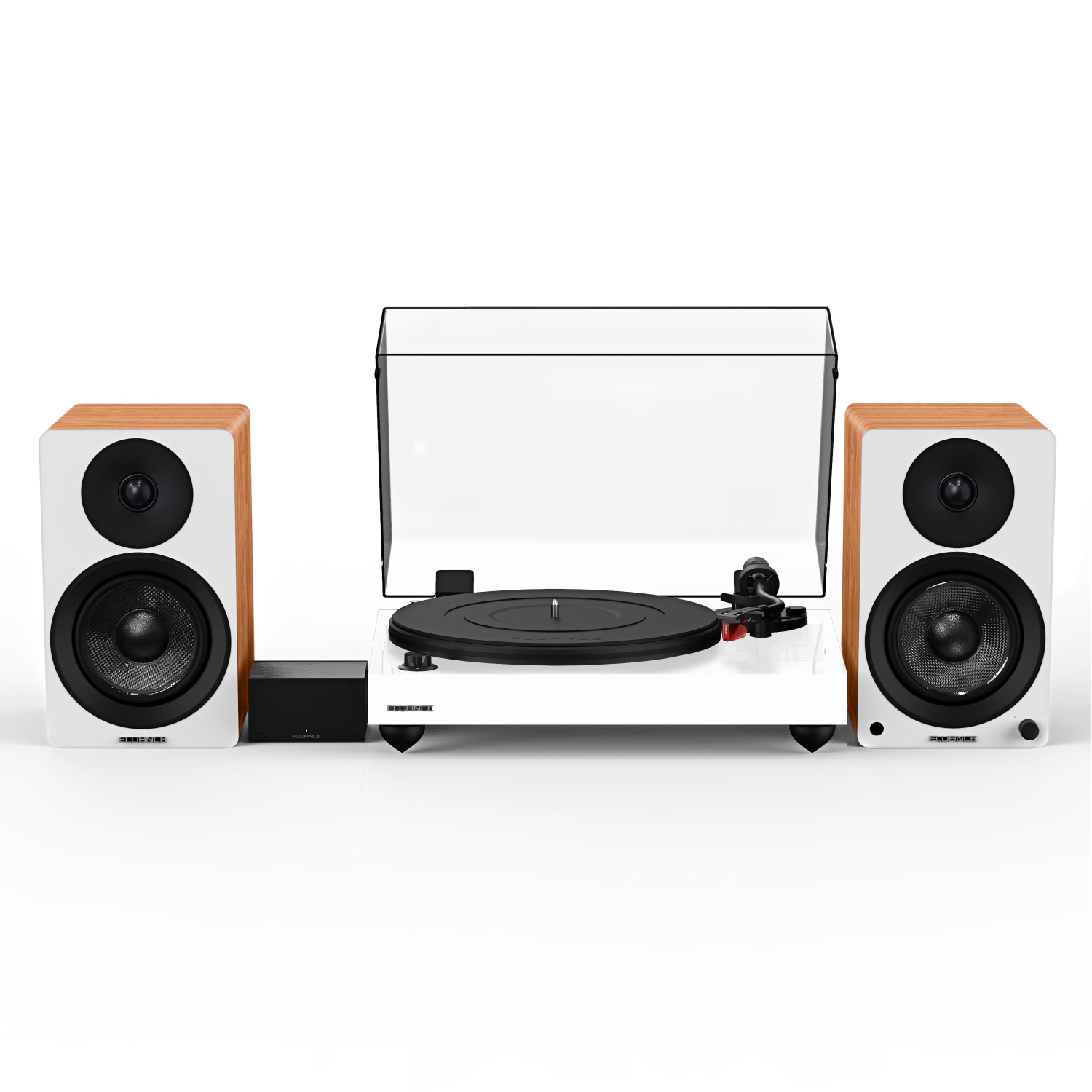 Fluance RT83 Reference High Fidelity Vinyl Turntable, PA10 Phono Preamp and Ai41 Powered 5" Stereo Bookshelf Speakers